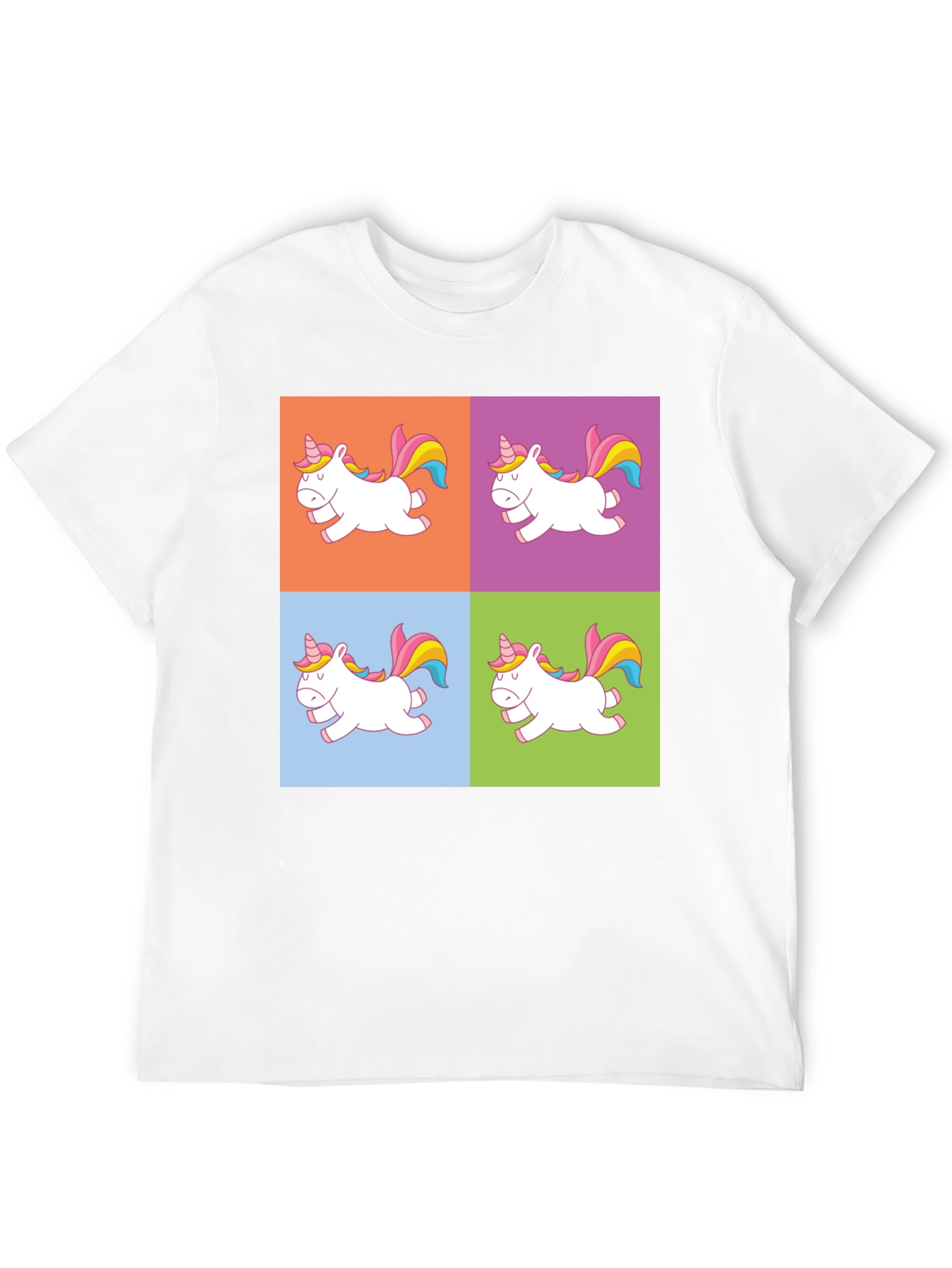 Black Unicorn Pop Art Graphic Print Black T-Shirt view 12