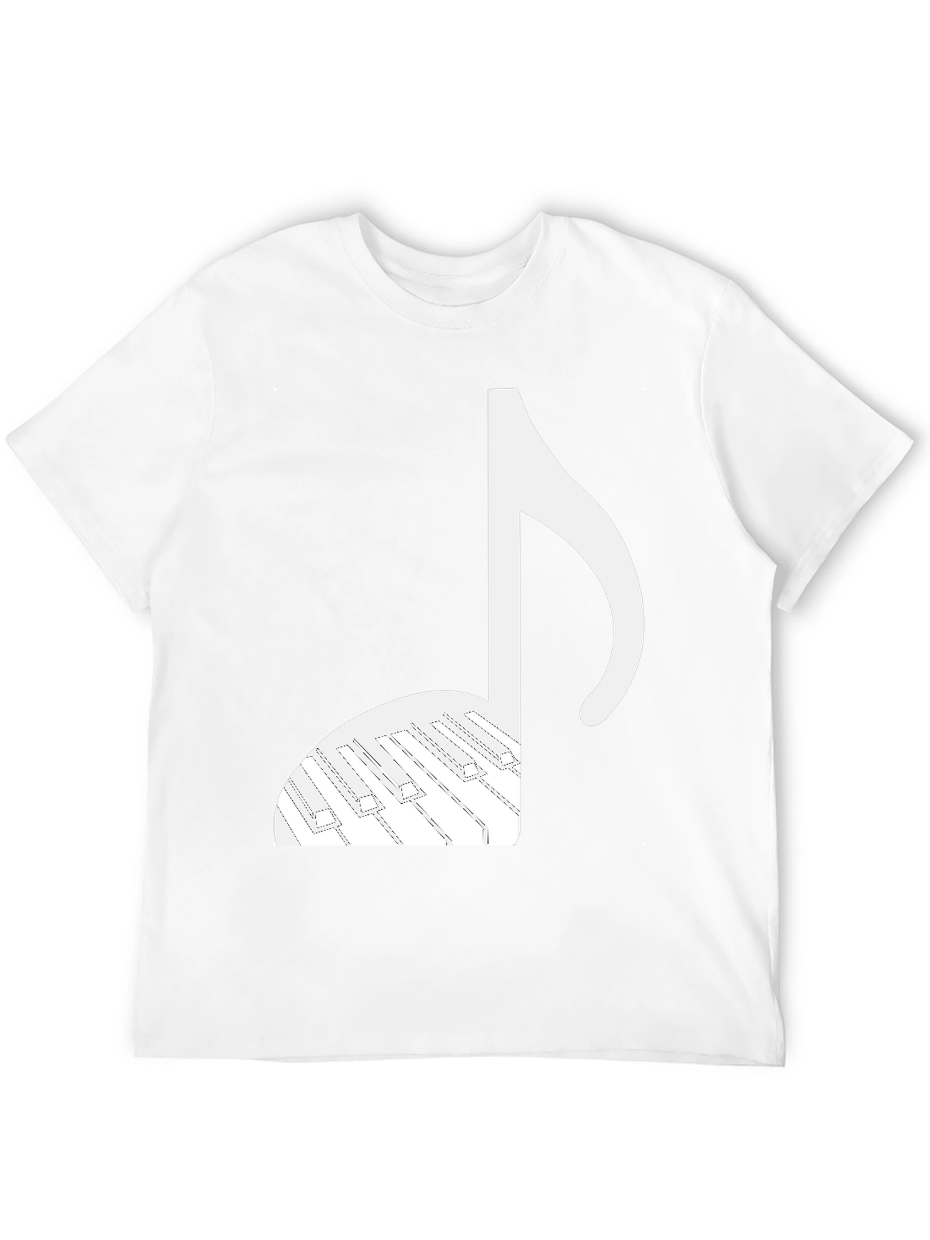 Black Piano Note Graphic T-Shirt - Musical Style view 12
