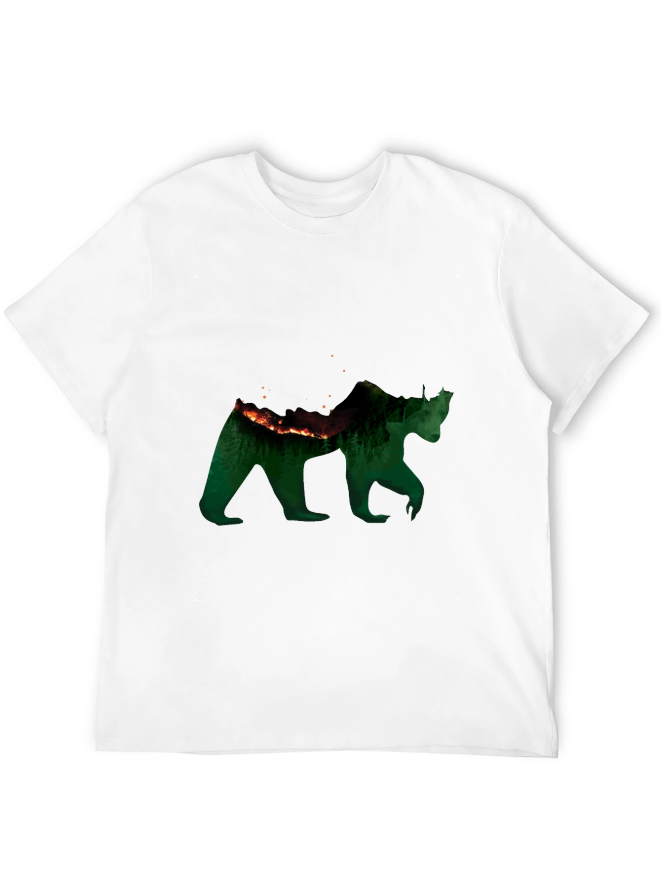 Black Nature Bear Graphic Tee - Black Crewneck view 12