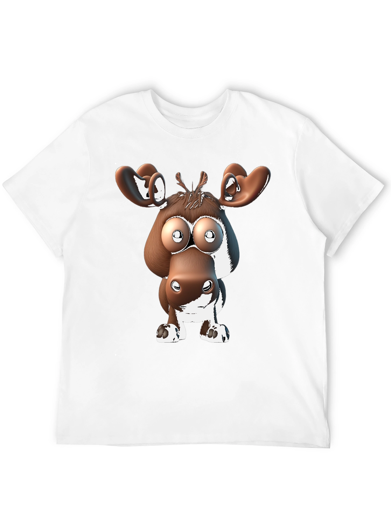 Black Cartoon Moose Graphic Tee view 12
