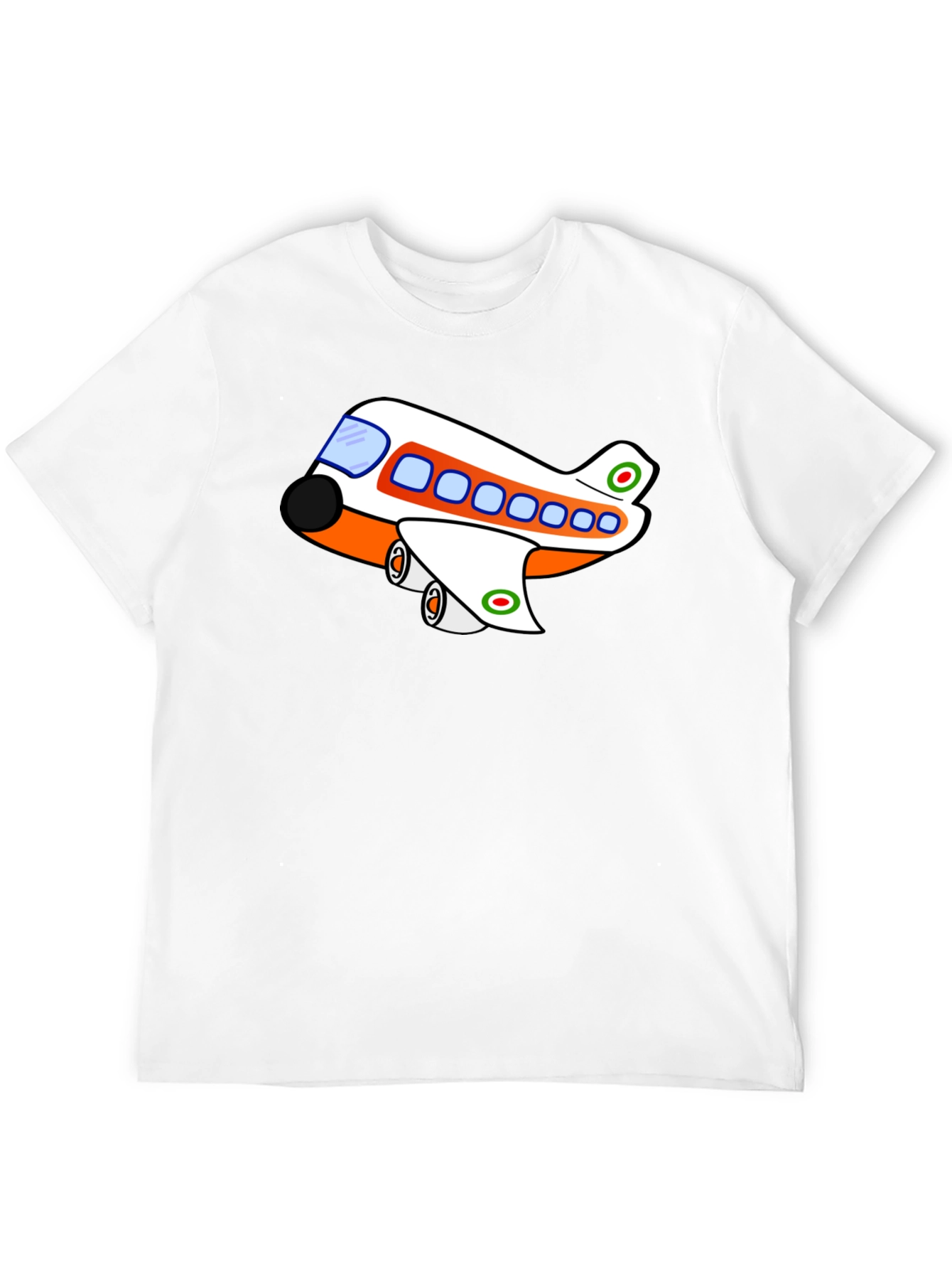 Black Cartoon Plane Graphic T-Shirt view 12