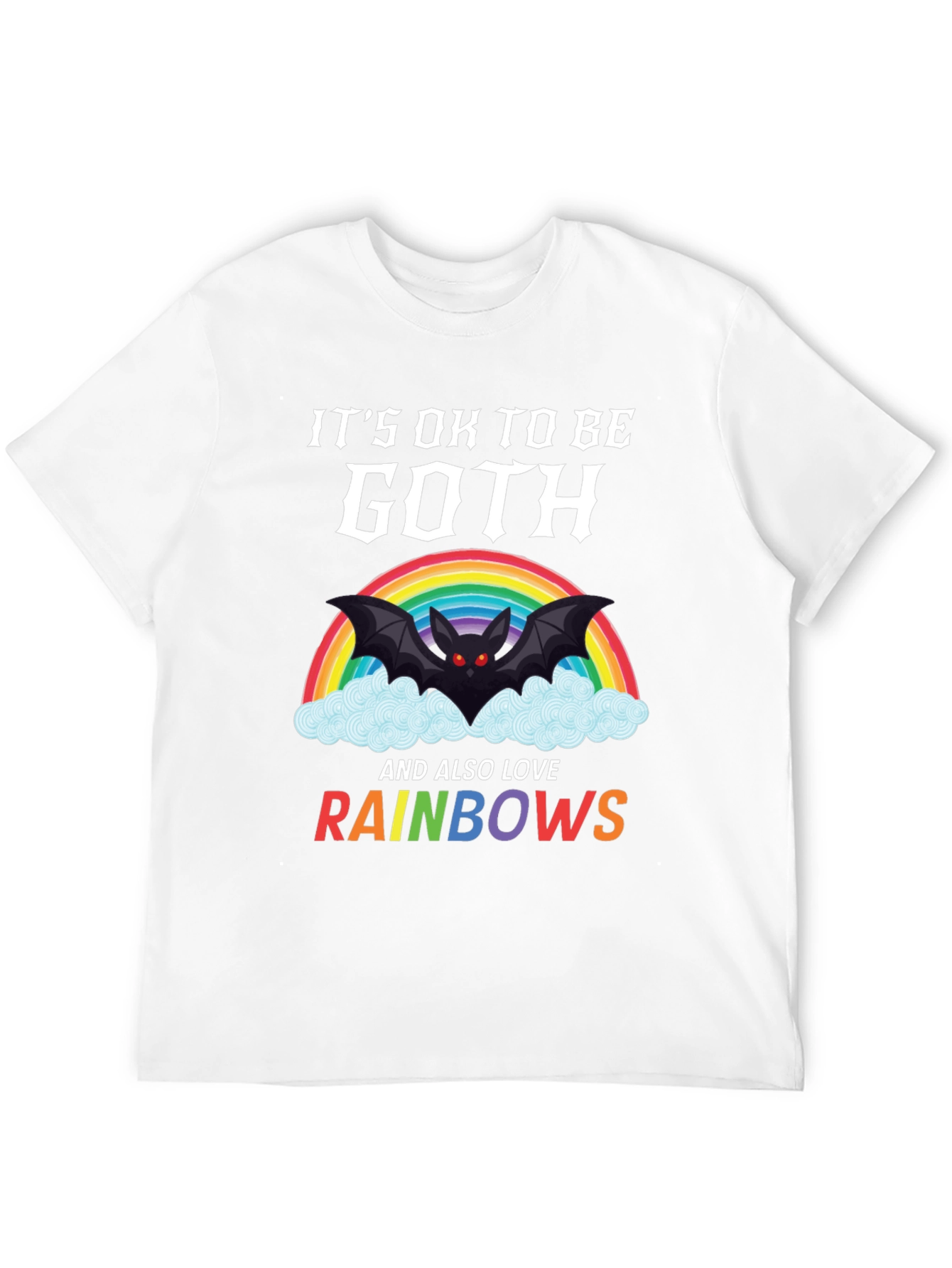 Black Goth & Rainbows Graphic T-Shirt - Soft Cotton Tee view 12