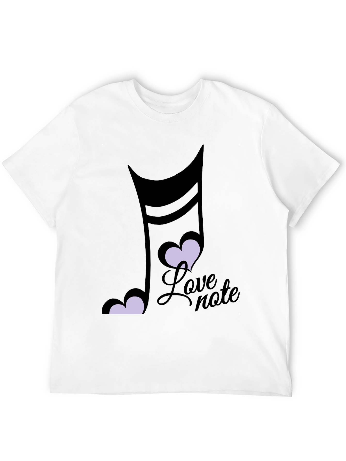 Love Note Music Heart Graphic Black T-Shirt - 12