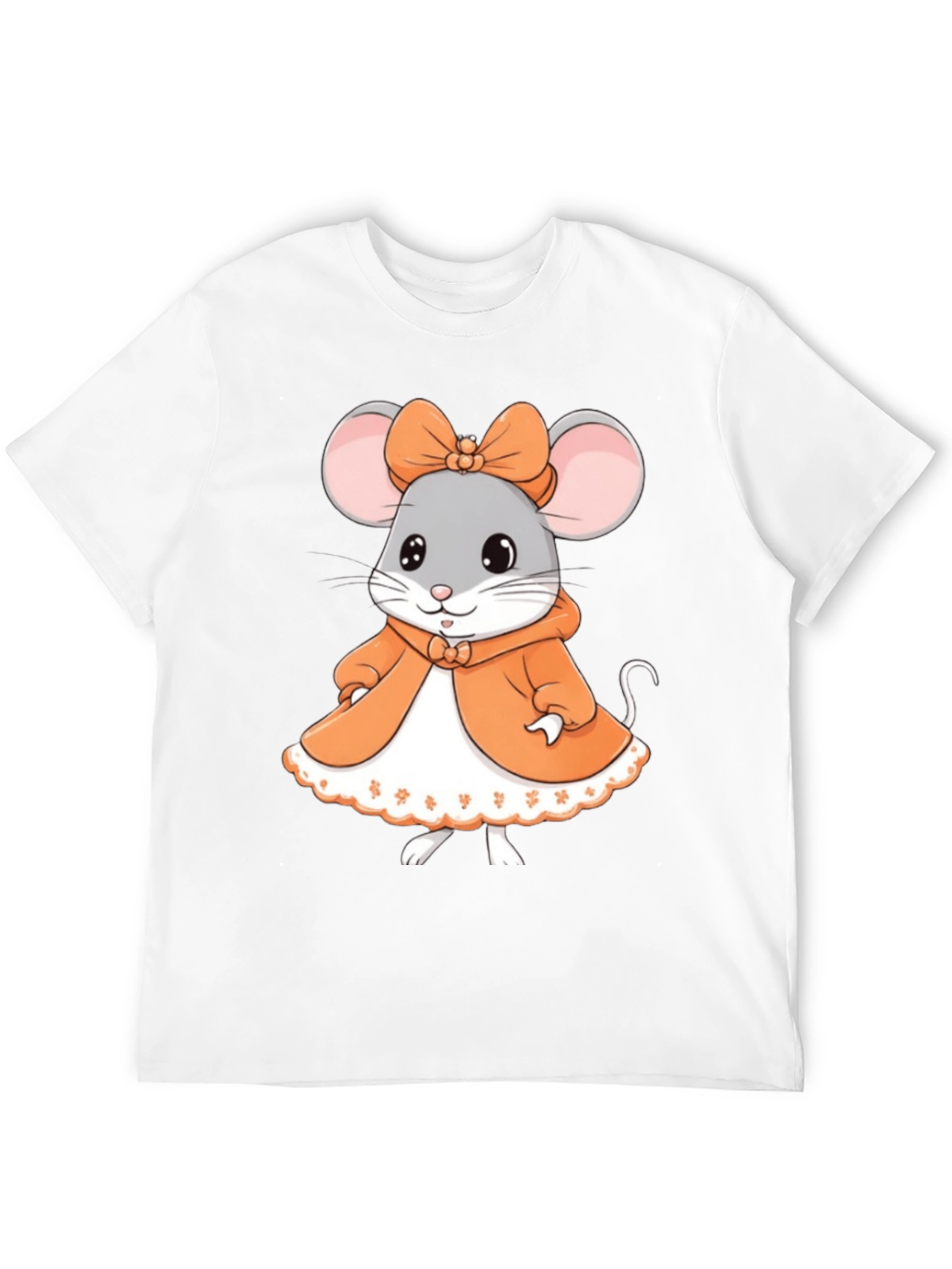 Black Cute Mouse Graphic Tee - Black Unisex T-Shirt view 12