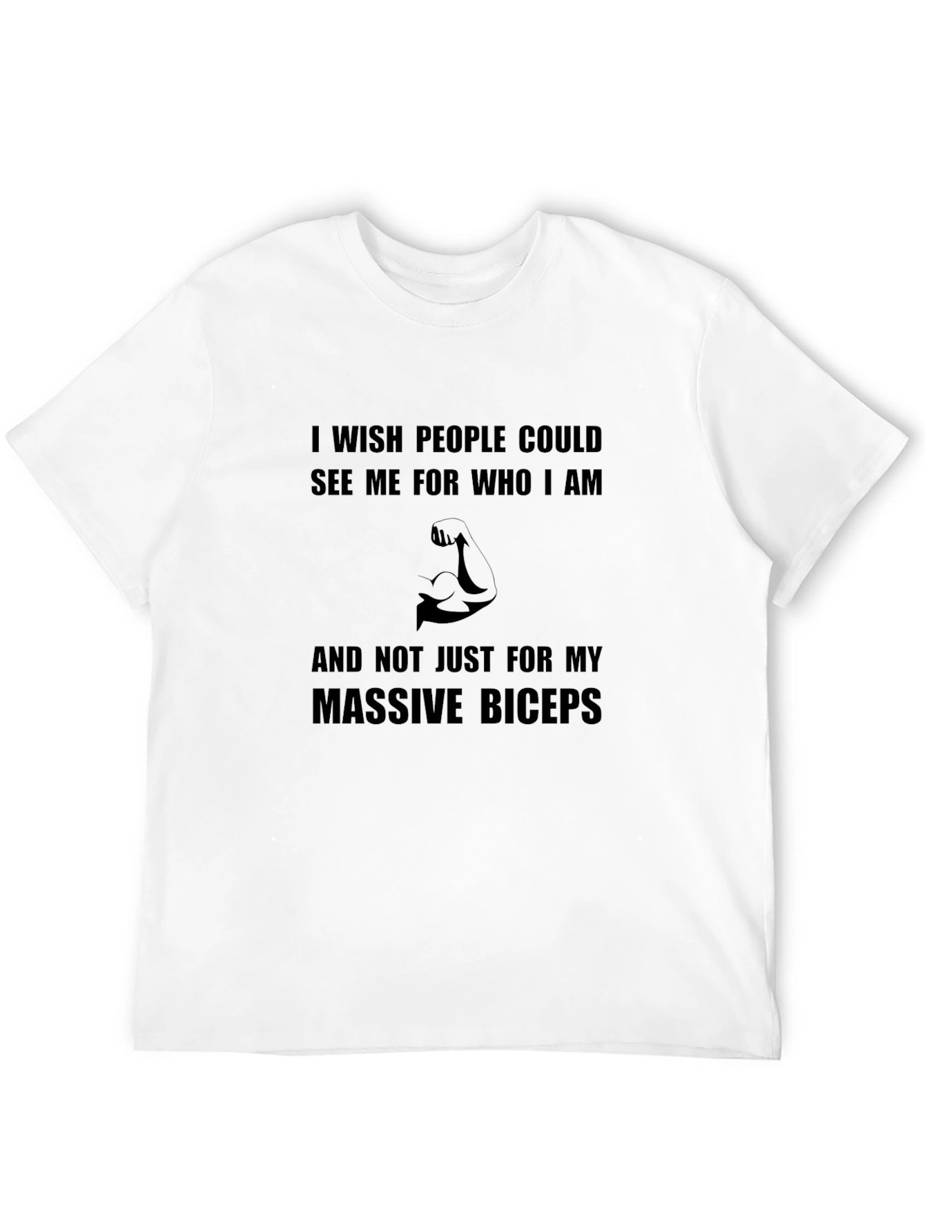Black Massive Biceps Funny Graphic T-Shirt view 12