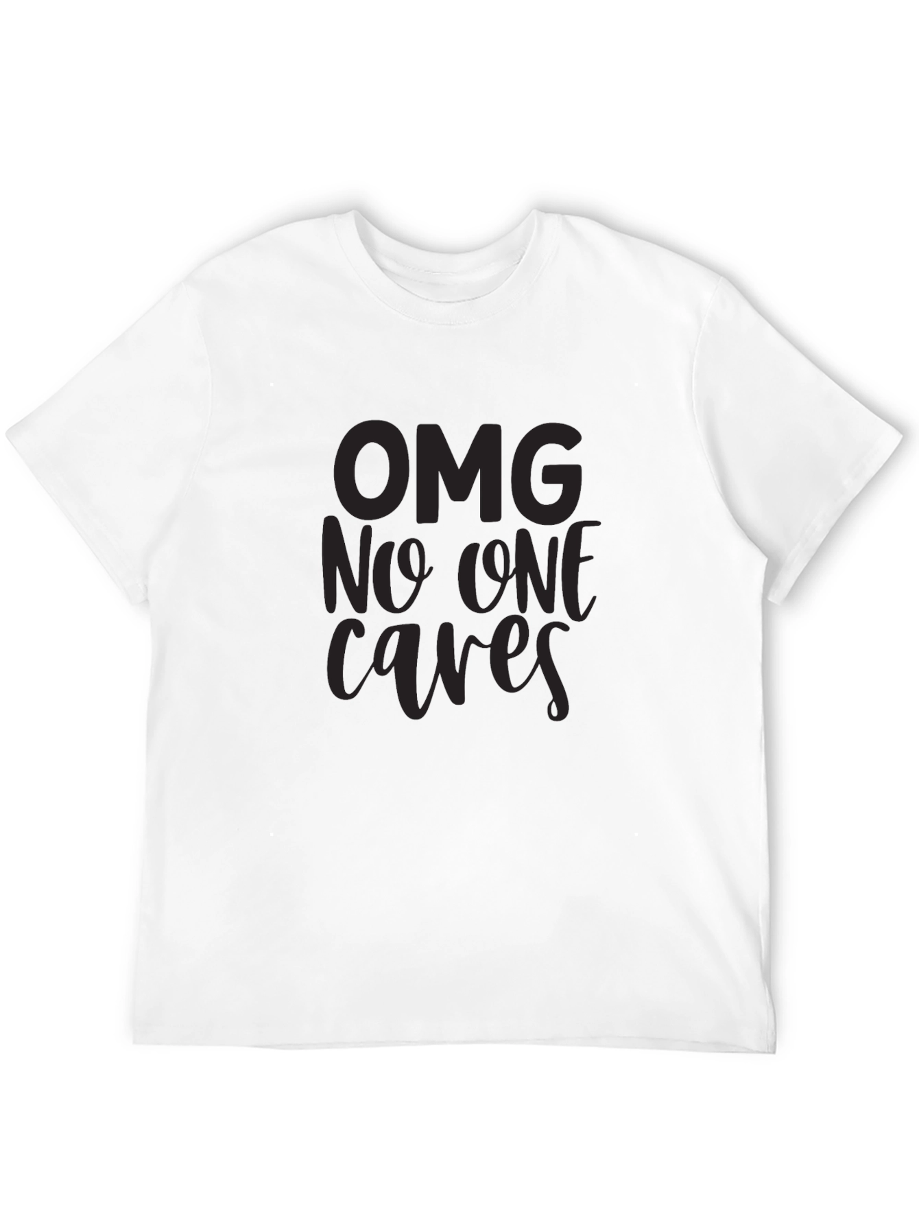 Black OMG No One Cares Graphic T-Shirt - Black view 12