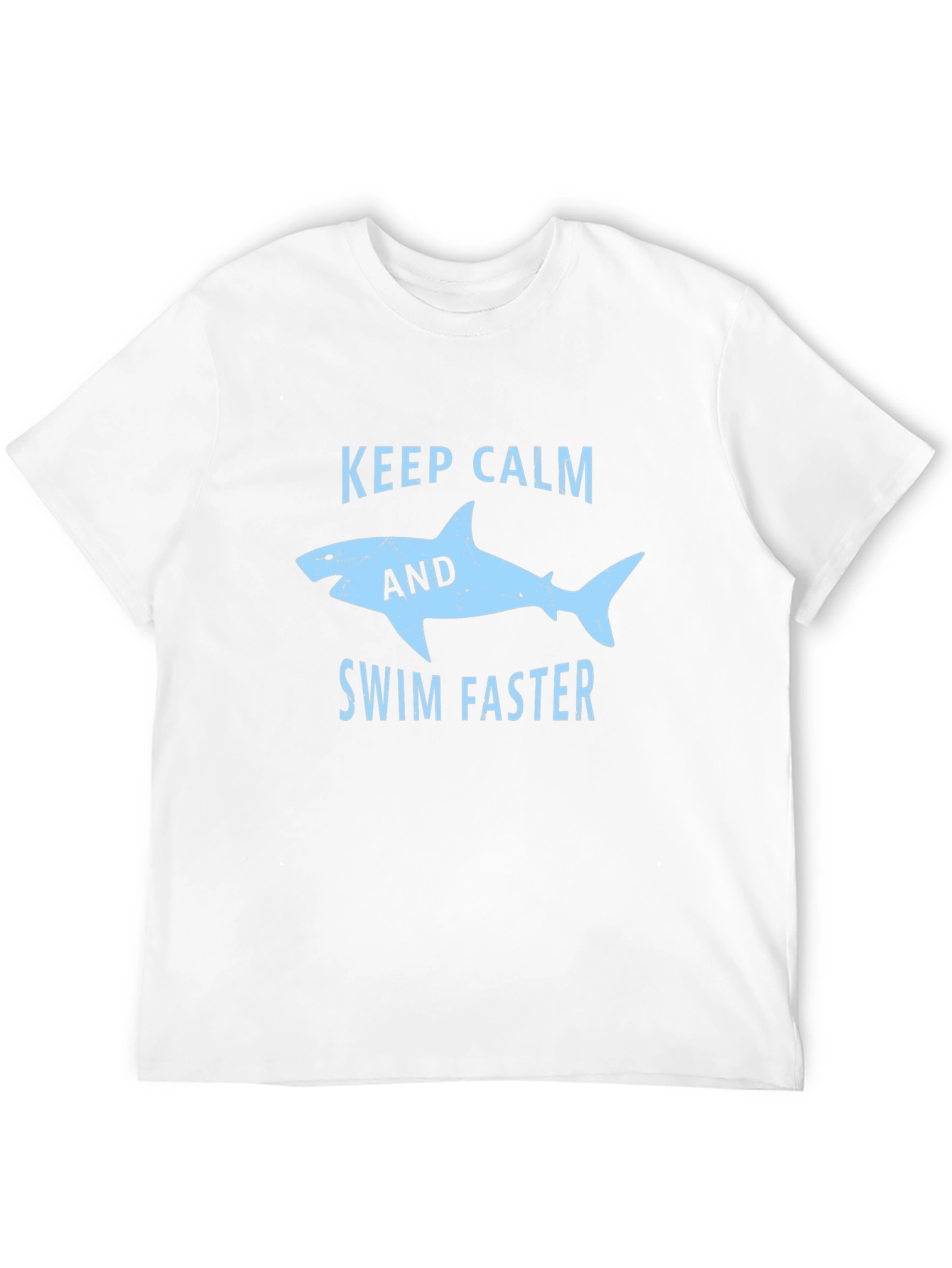 Black Keep Calm Shark Graphic T-Shirt - Black Cotton Tee view 12