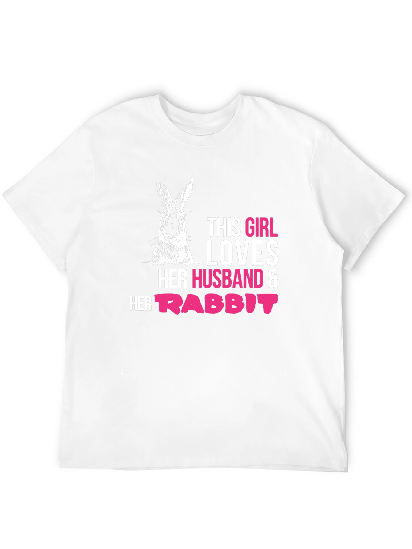 Black Girl Loves Husband and Rabbit T-Shirt view 12