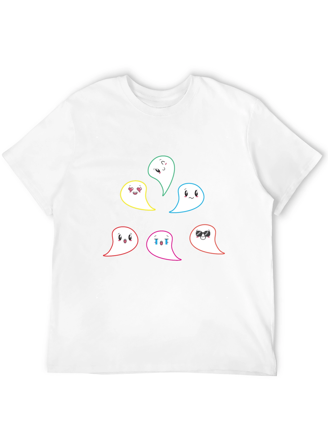 Black Emoji Ghost Graphic T-Shirt - Men's Black Tee view 12