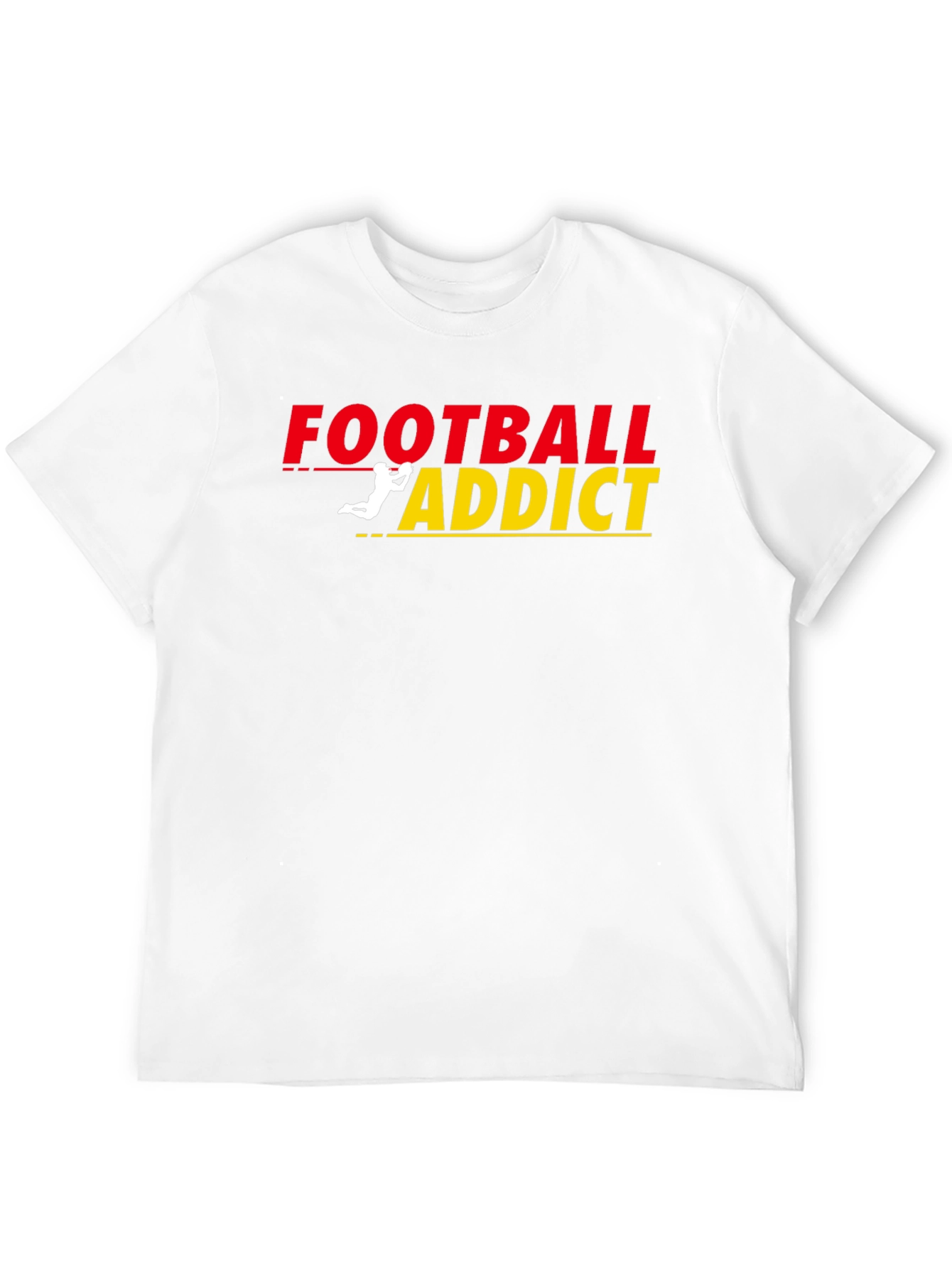 Black Football Addict Graphic Tee - Black Cotton T-Shirt view 12