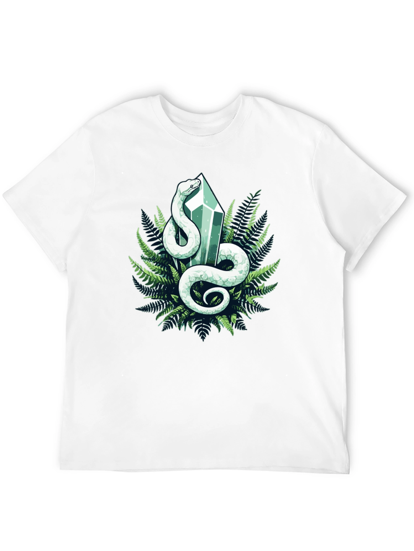 Black Snake and Crystal T-Shirt - Black Cotton Tee view 12