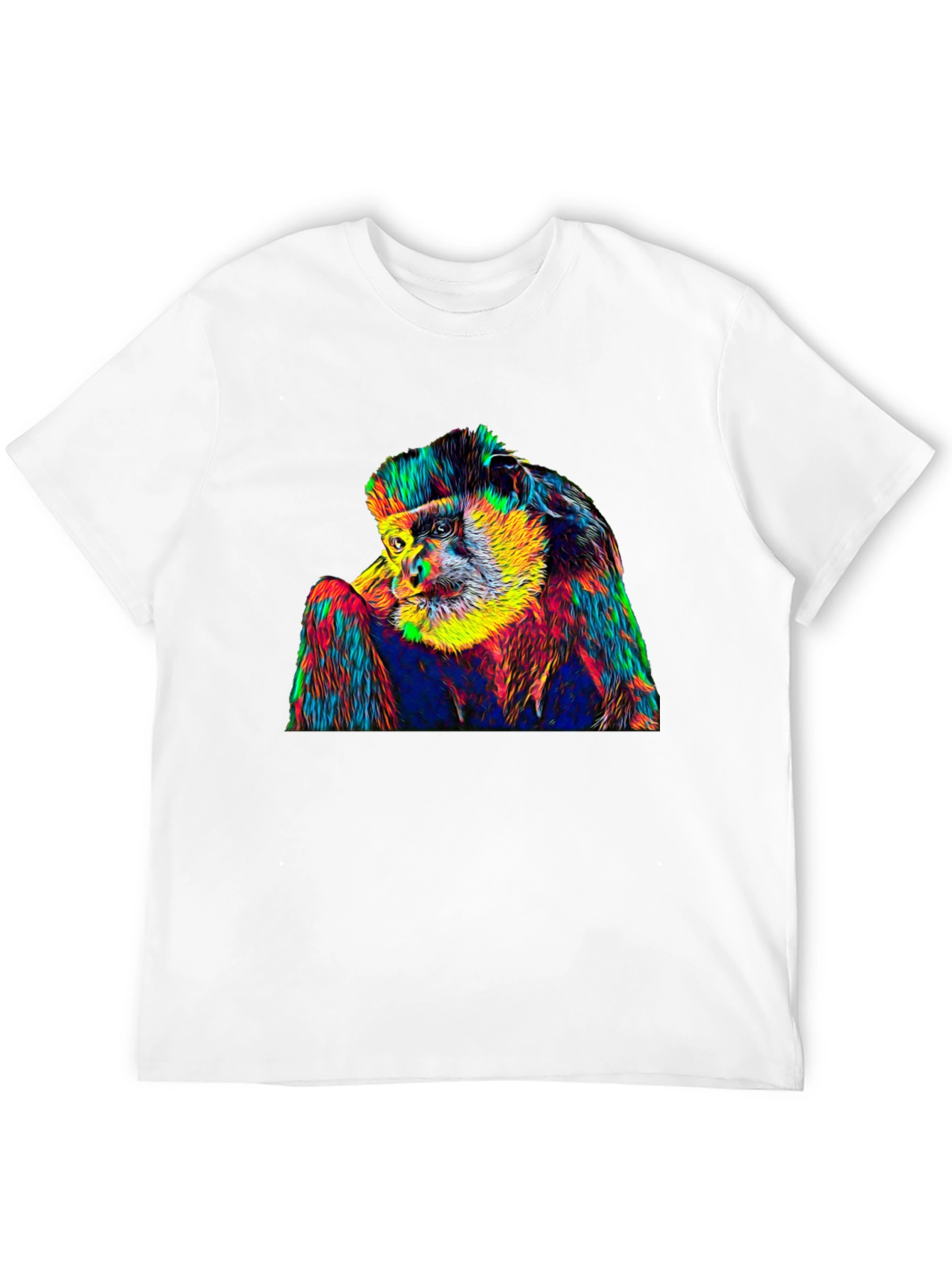 Black Psychedelic Monkey Graphic T-Shirt view 12