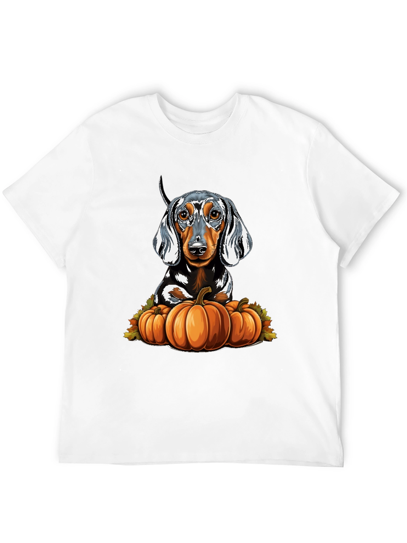 Black Dachshund & Pumpkins Graphic Tee view 12