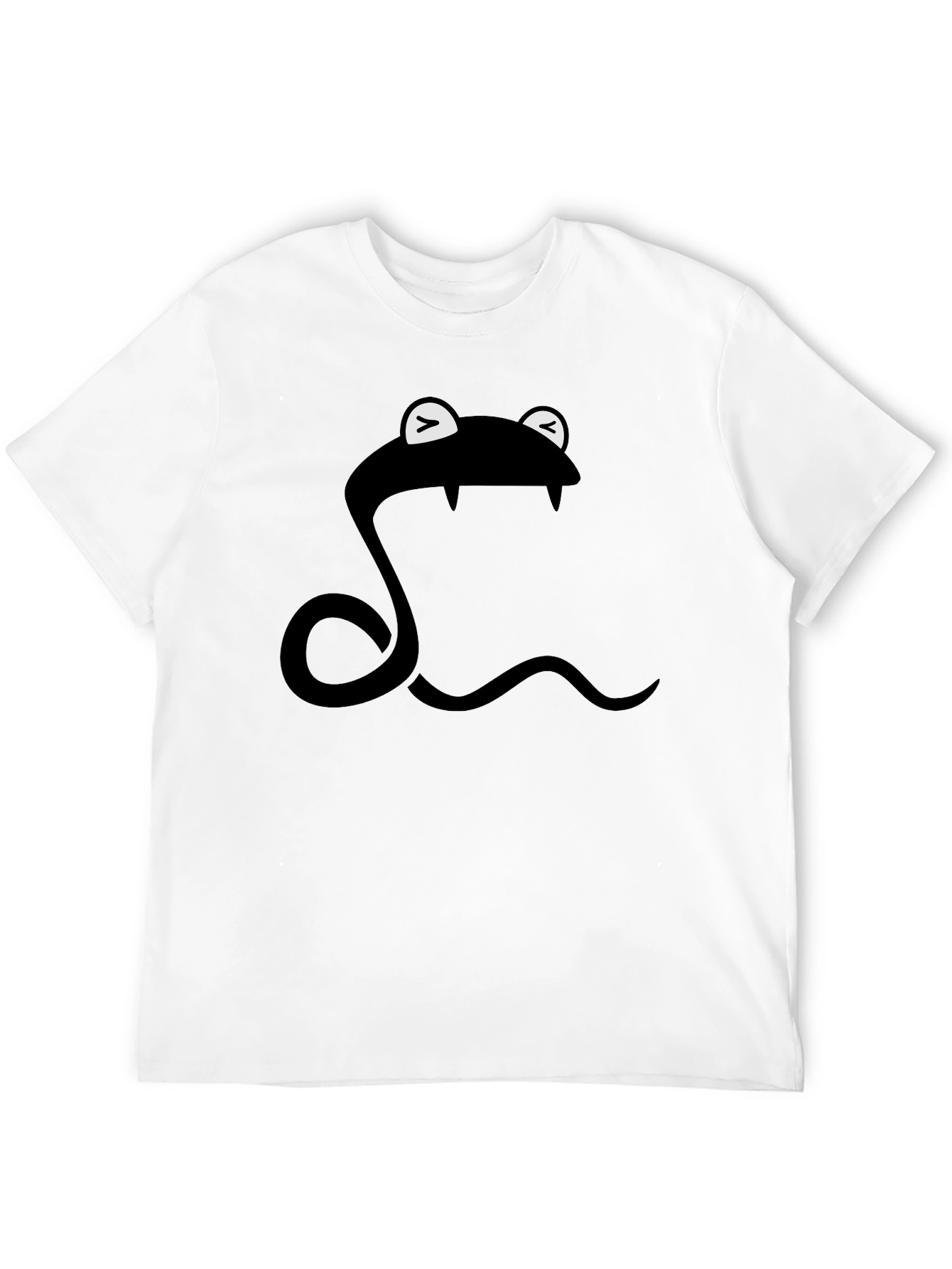 Black Snake T-Shirt - Cartoon Style - Black view 12