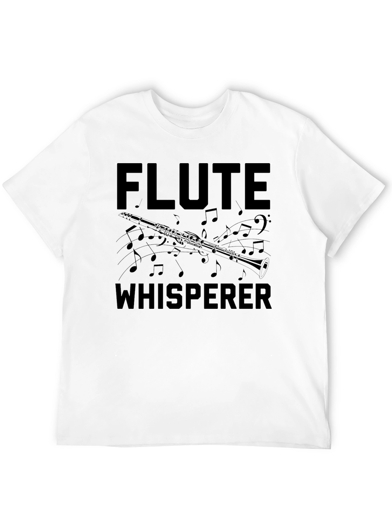 Black Flute Whisperer Black T-Shirt - Music Lover Tee view 12