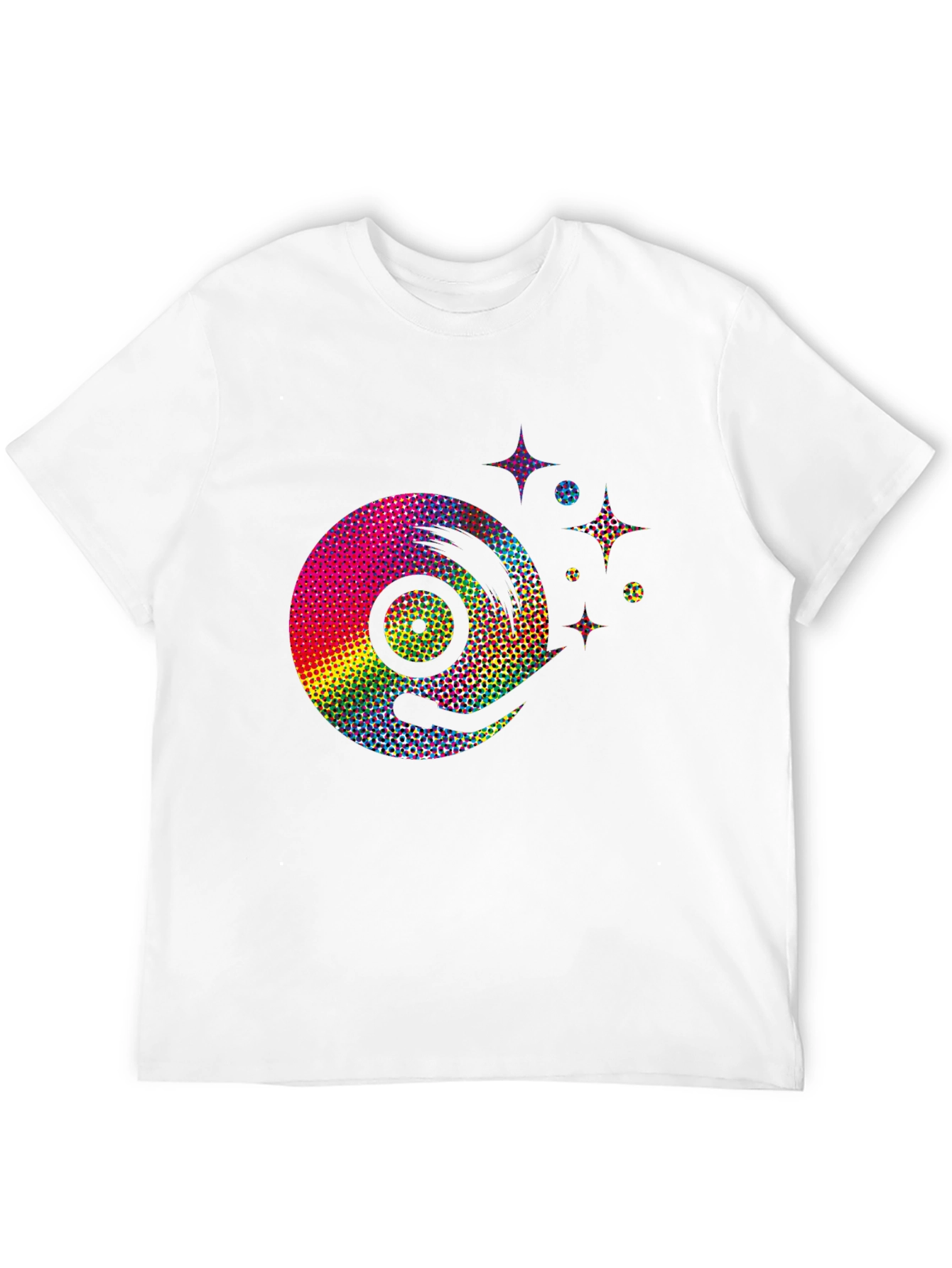 Black Retro Rainbow Vinyl Record Graphic Tee - Black view 12