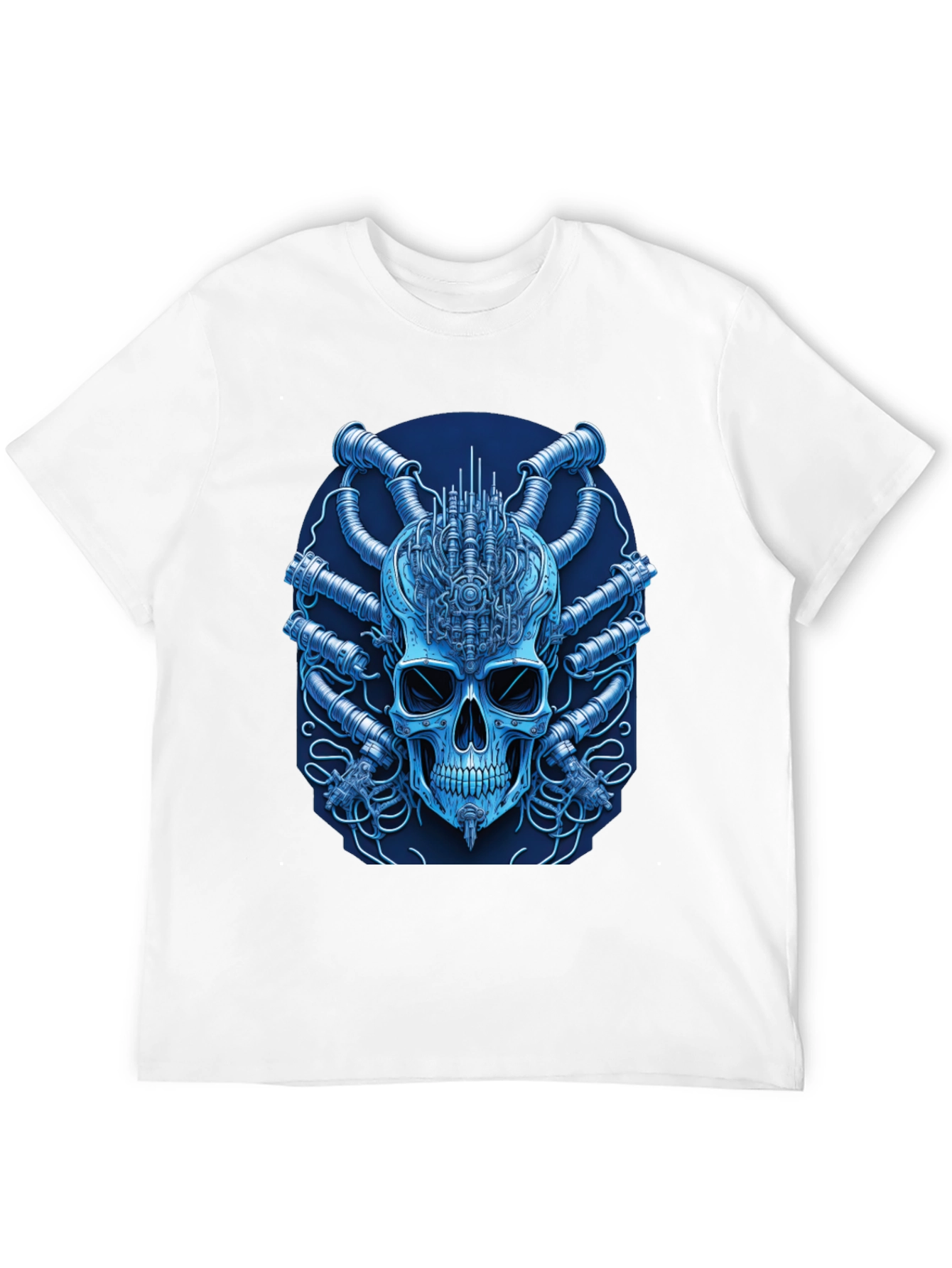 Black Cyberpunk Skull T-Shirt - Unique Graphic Tee view 12