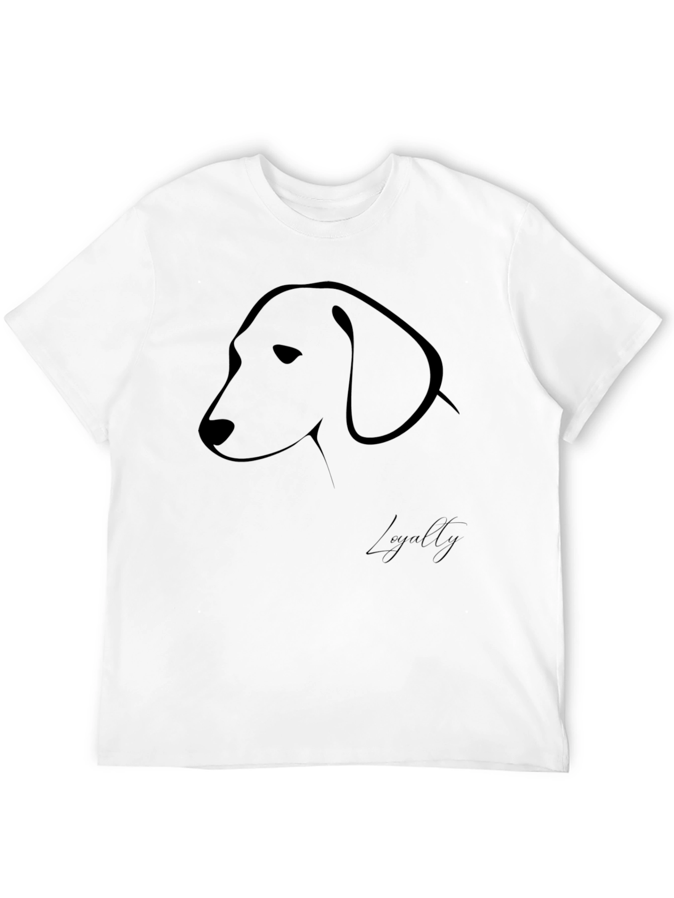 Black Minimalist Dog Outline Black T-Shirt view 12