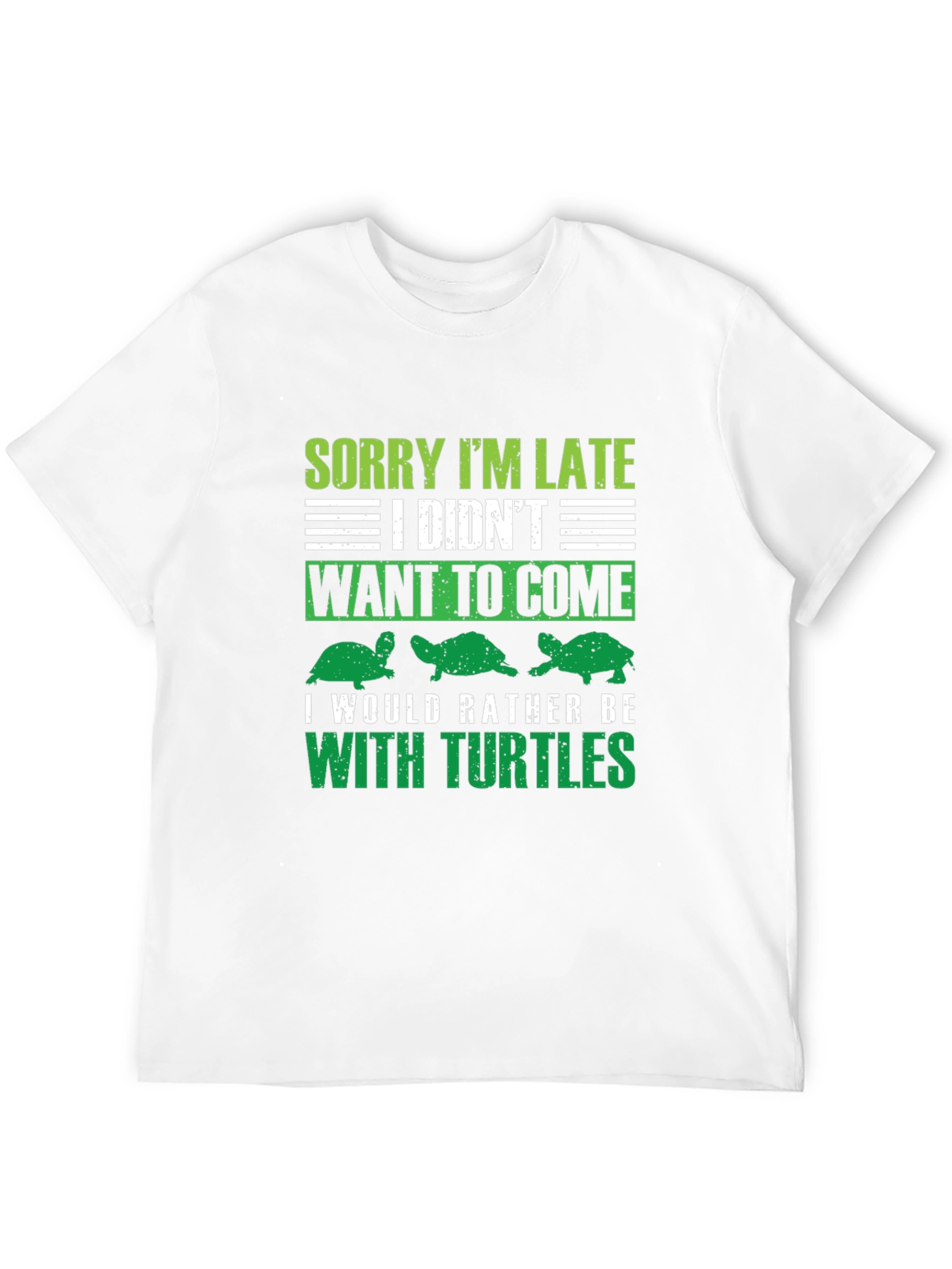Black Sorry I'm Late Turtles T-Shirt view 12
