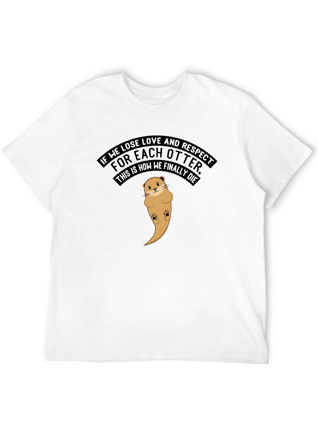 Black Otter Love T-Shirt - Funny Graphic Tee view 12