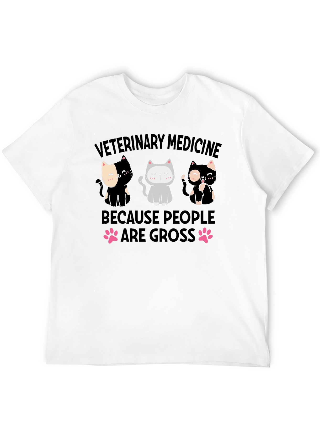 Black Veterinary Medicine Cat T-Shirt view 12