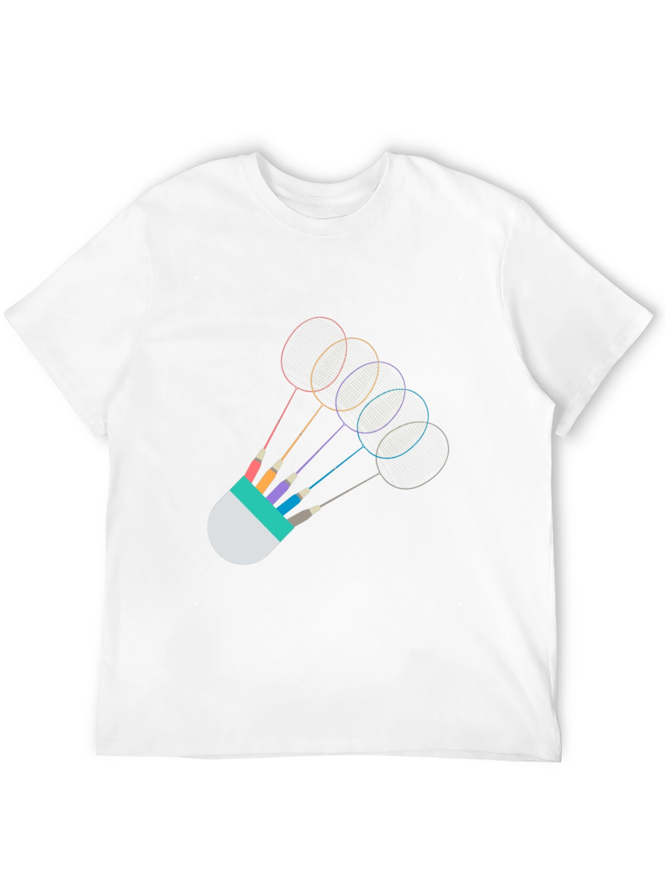 Black Badminton Rackets Graphic Tee - Unique Sportswear view 12