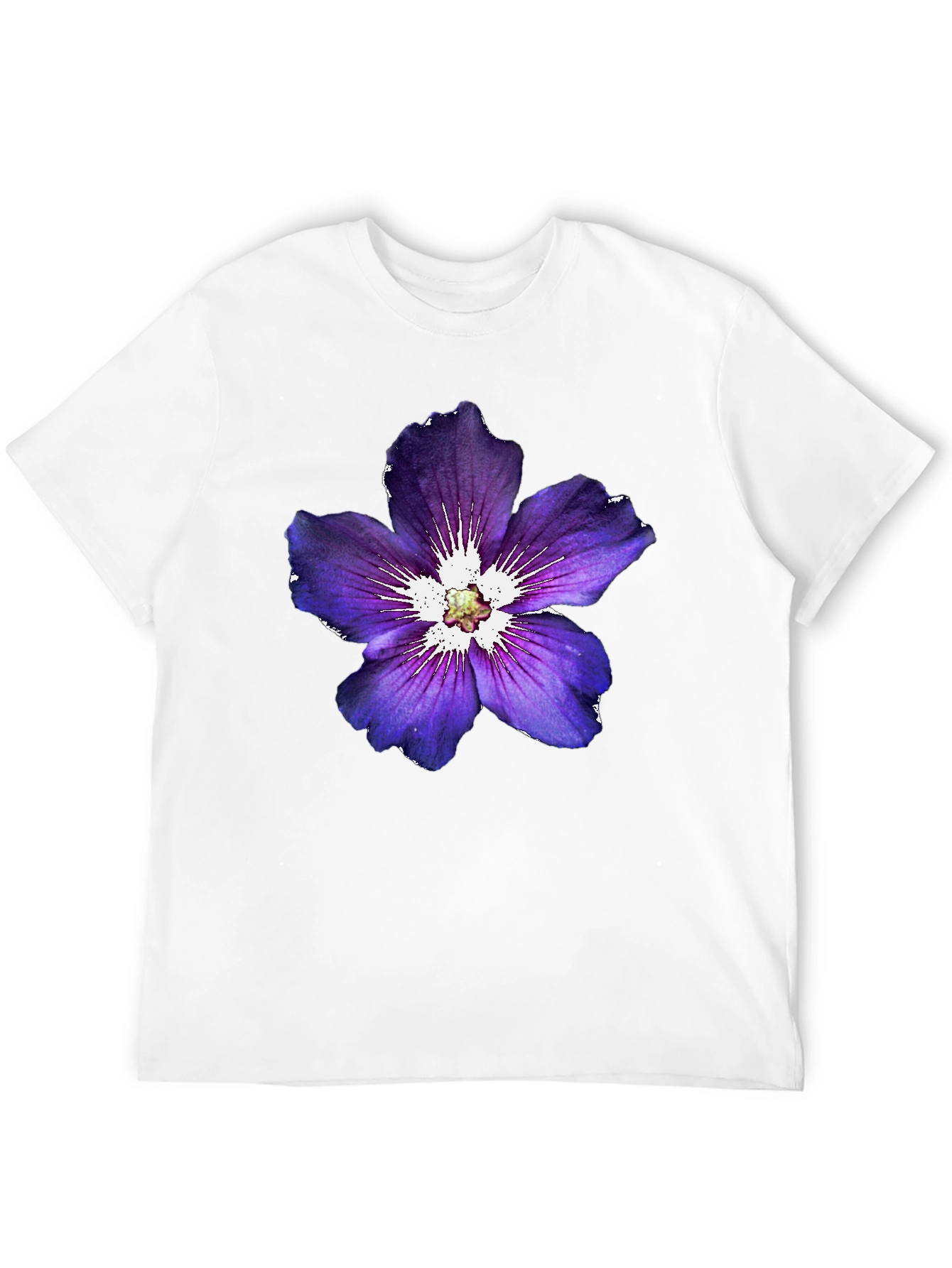 Black Floral Graphic Tee - Purple Flower Design, Casual Wear view 12