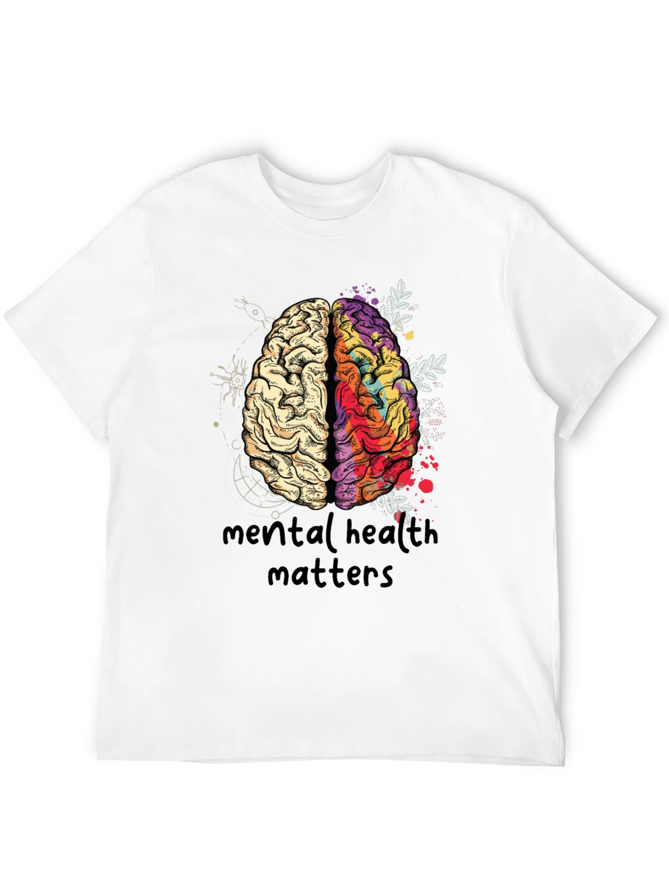Black Mental Health Matters Brain Graphic T-Shirt view 12