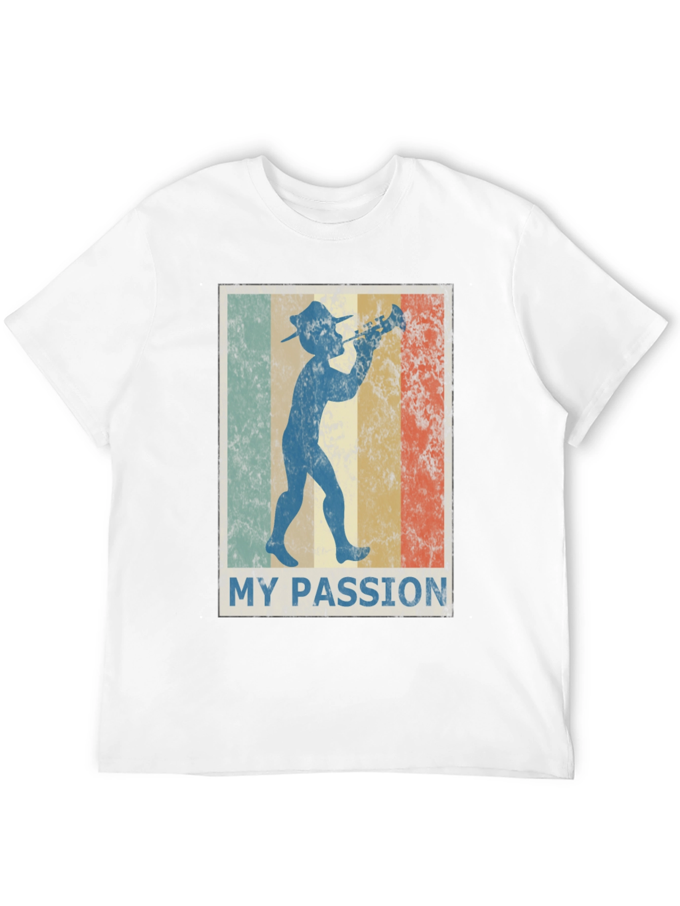 Black Retro "My Passion" Trumpet Player Graphic Tee view 12
