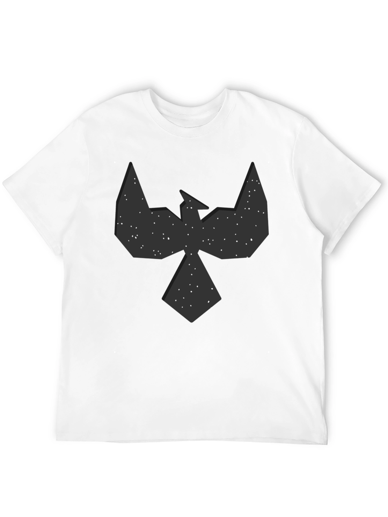 Black Geometric Bird Graphic Black T-Shirt - Modern Design view 12