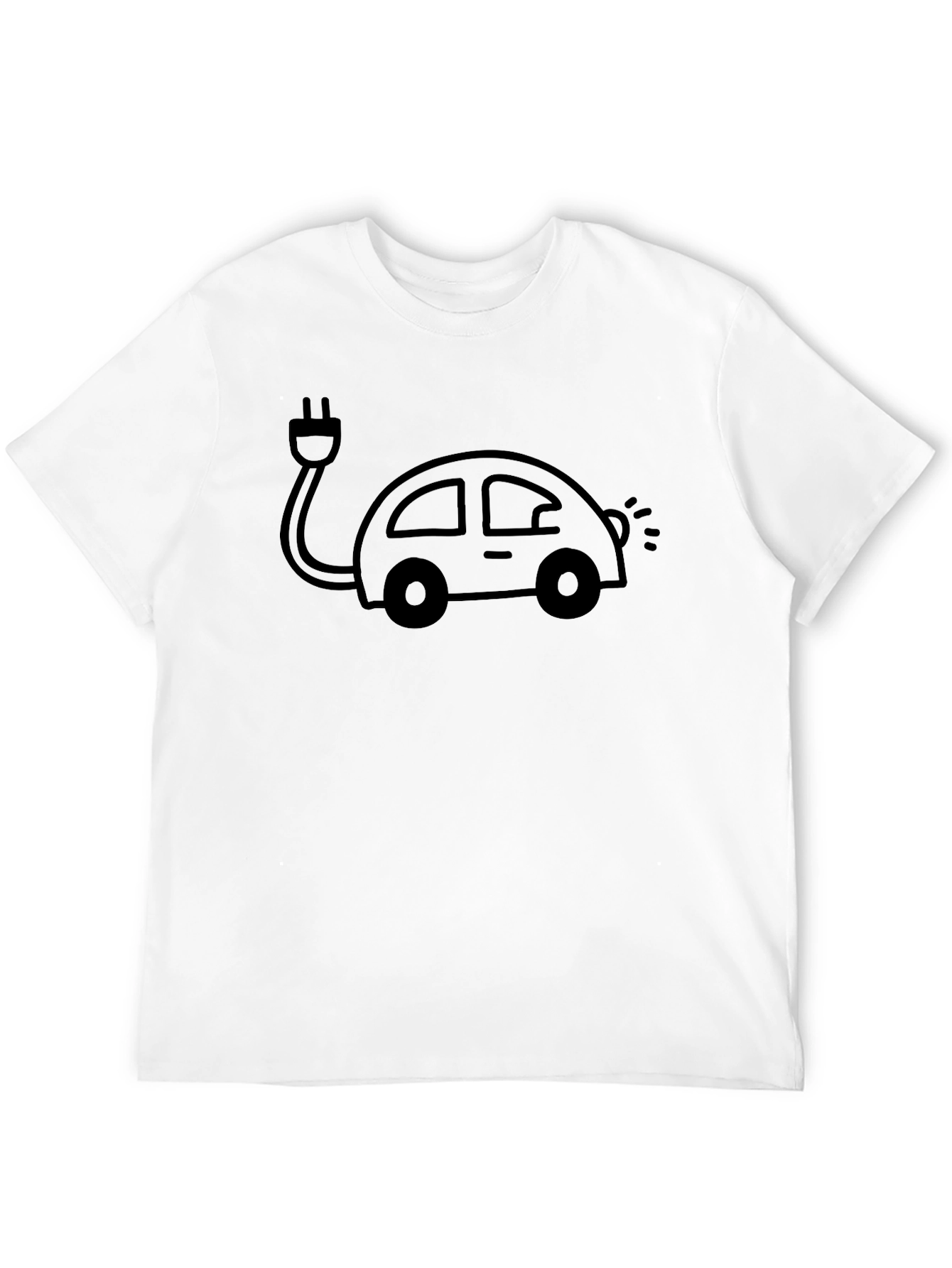 Black Electric Car T-Shirt - Black, Modern Design view 12