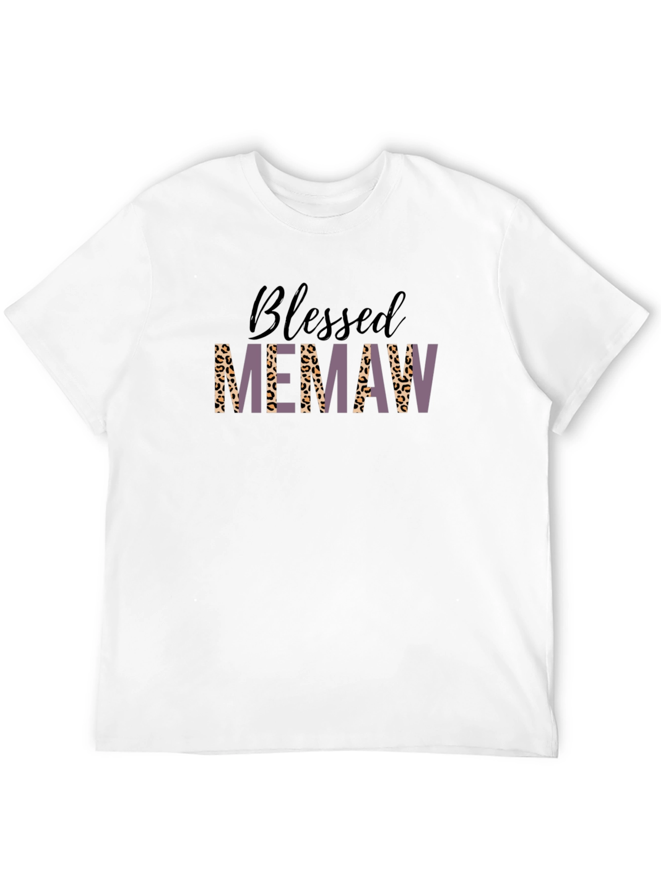 Black Blessed Memaw Leopard Print T-Shirt view 12