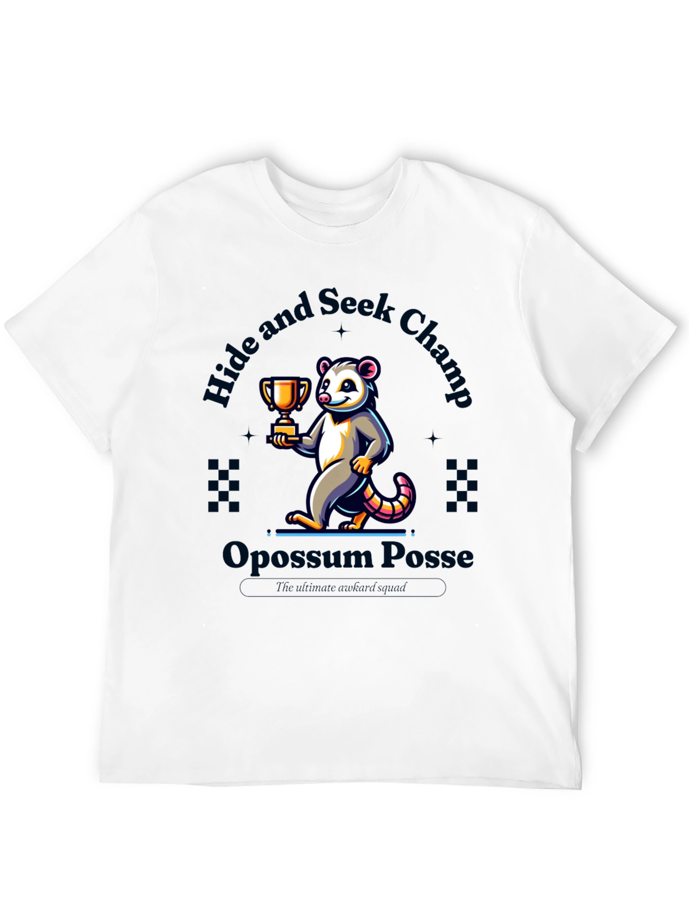 Black Opossum Hide & Seek Champ T-Shirt view 12