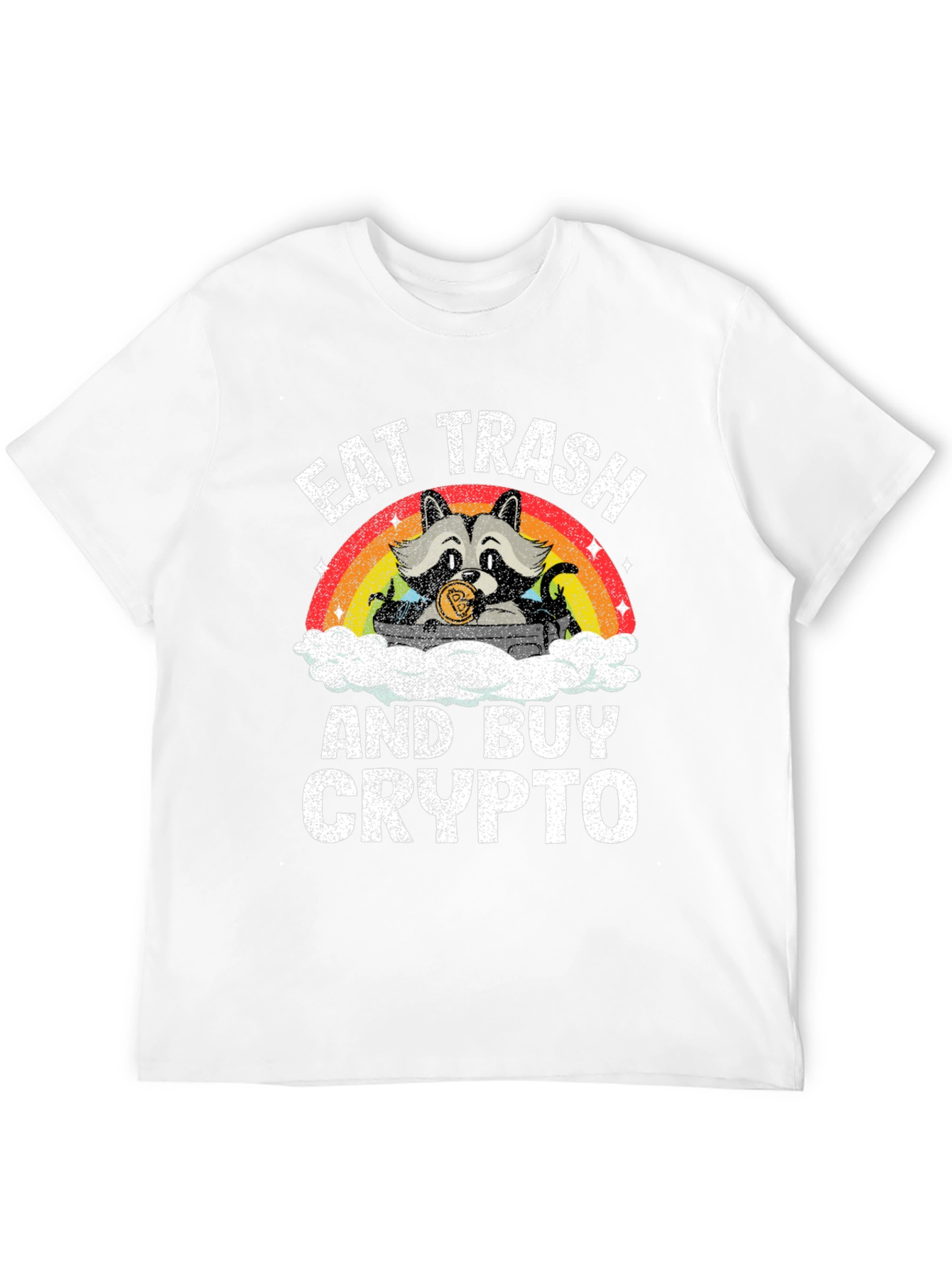 Black Eat Trash and Buy Crypto T-Shirt - Raccoon Design view 12