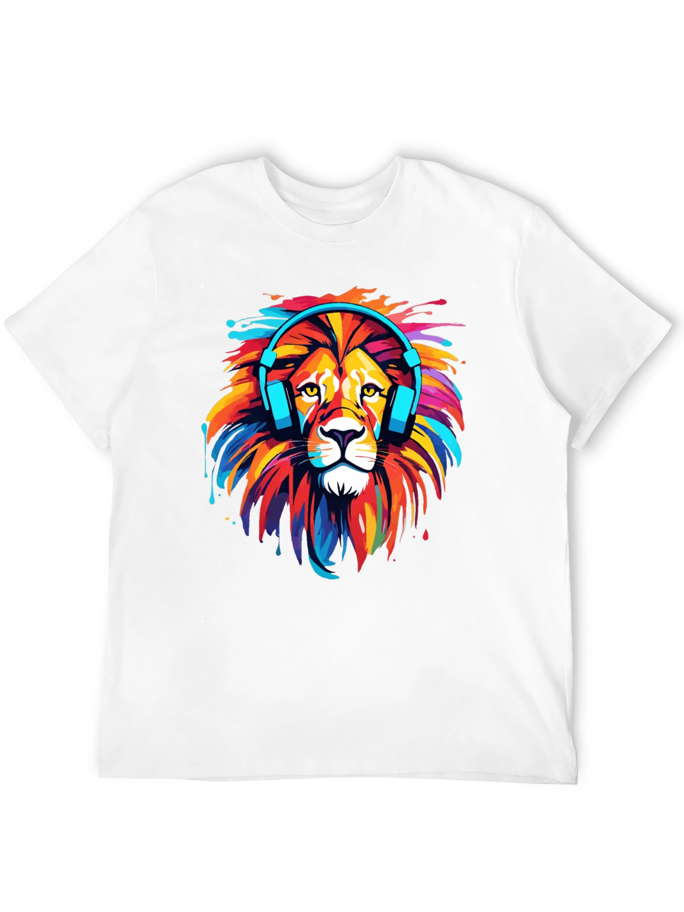 Black Lion Headphone Graphic Tee - Vivid Colors view 12