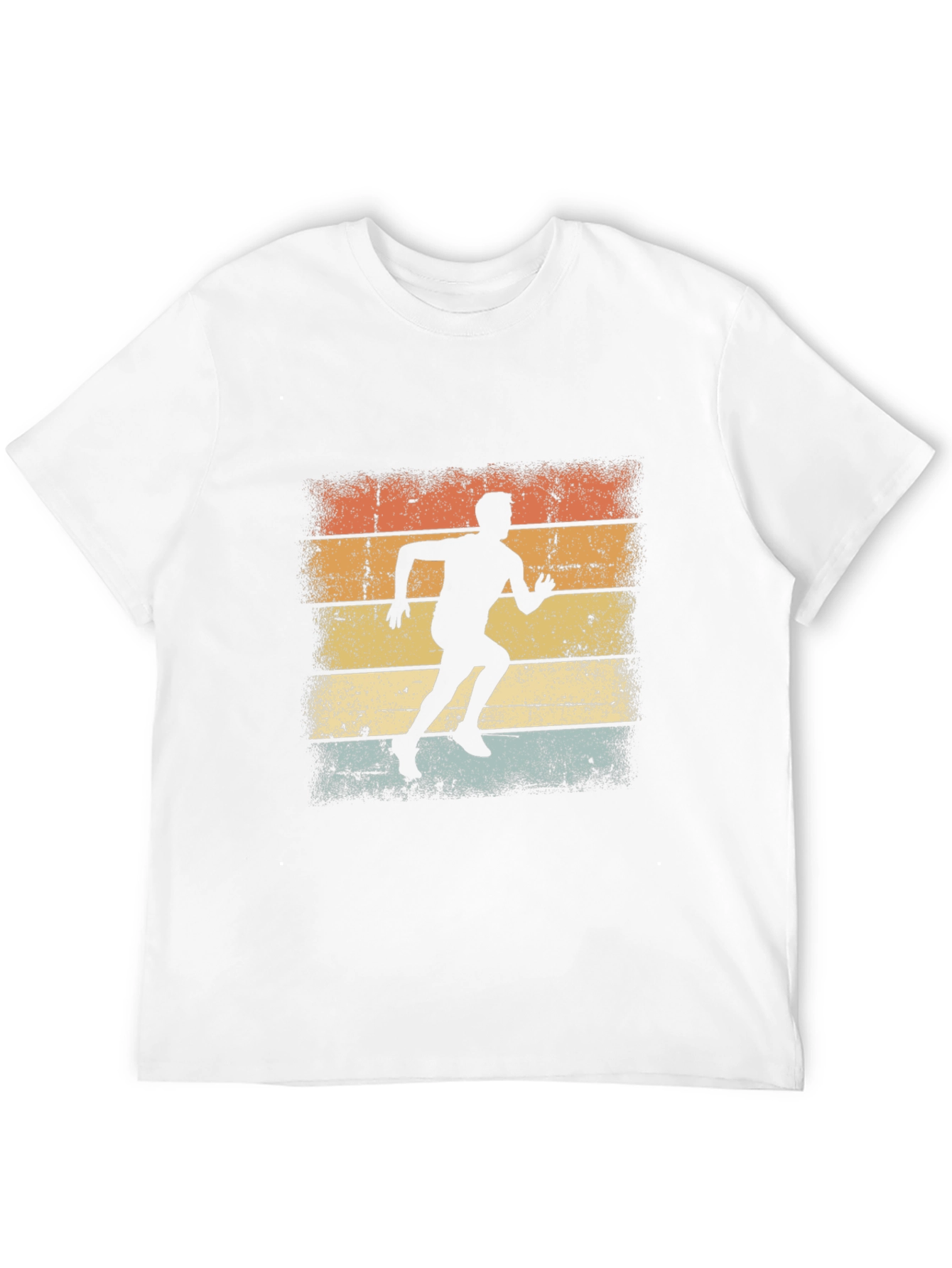 Black Retro Runner Graphic Tee - Vintage Style Black T-Shirt view 12