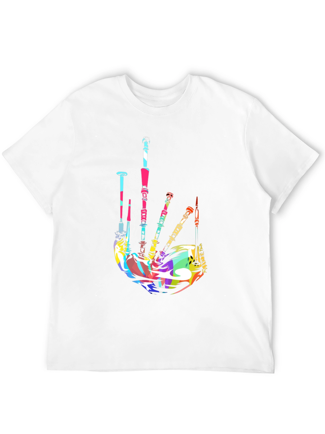 Black Colorful Bagpipe Graphic Tee view 12