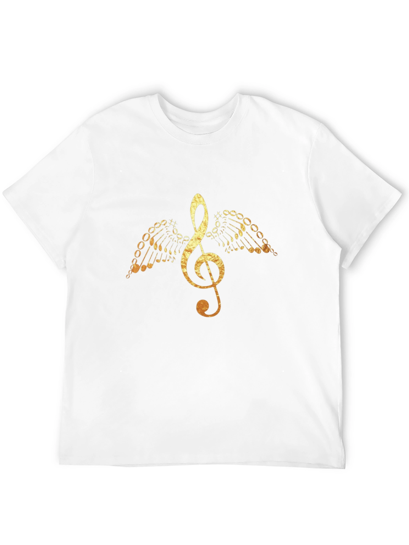 Black Musical Treble Clef Wings Graphic Tee view 12