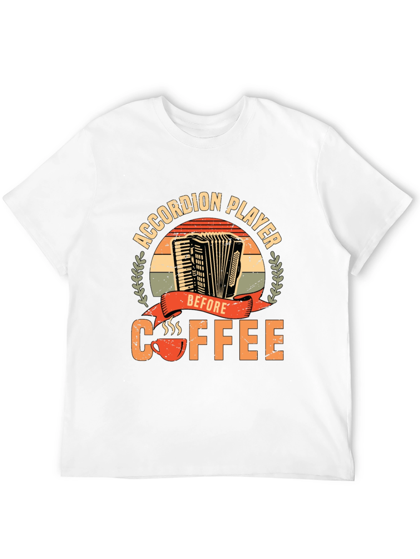 Black Accordion Player Before Coffee T-Shirt view 12