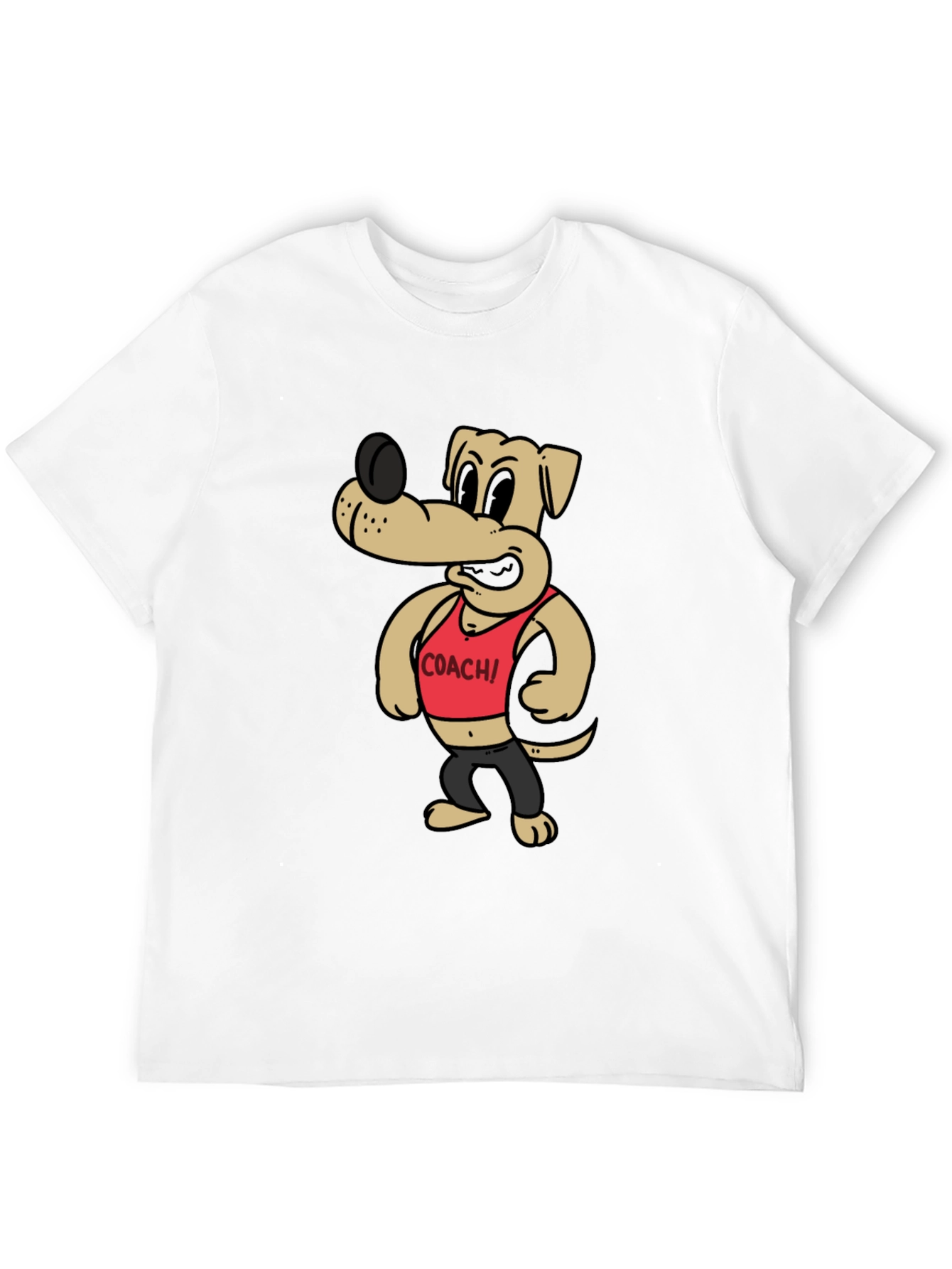 Black Cartoon Dog Coach Graphic Tee view 12