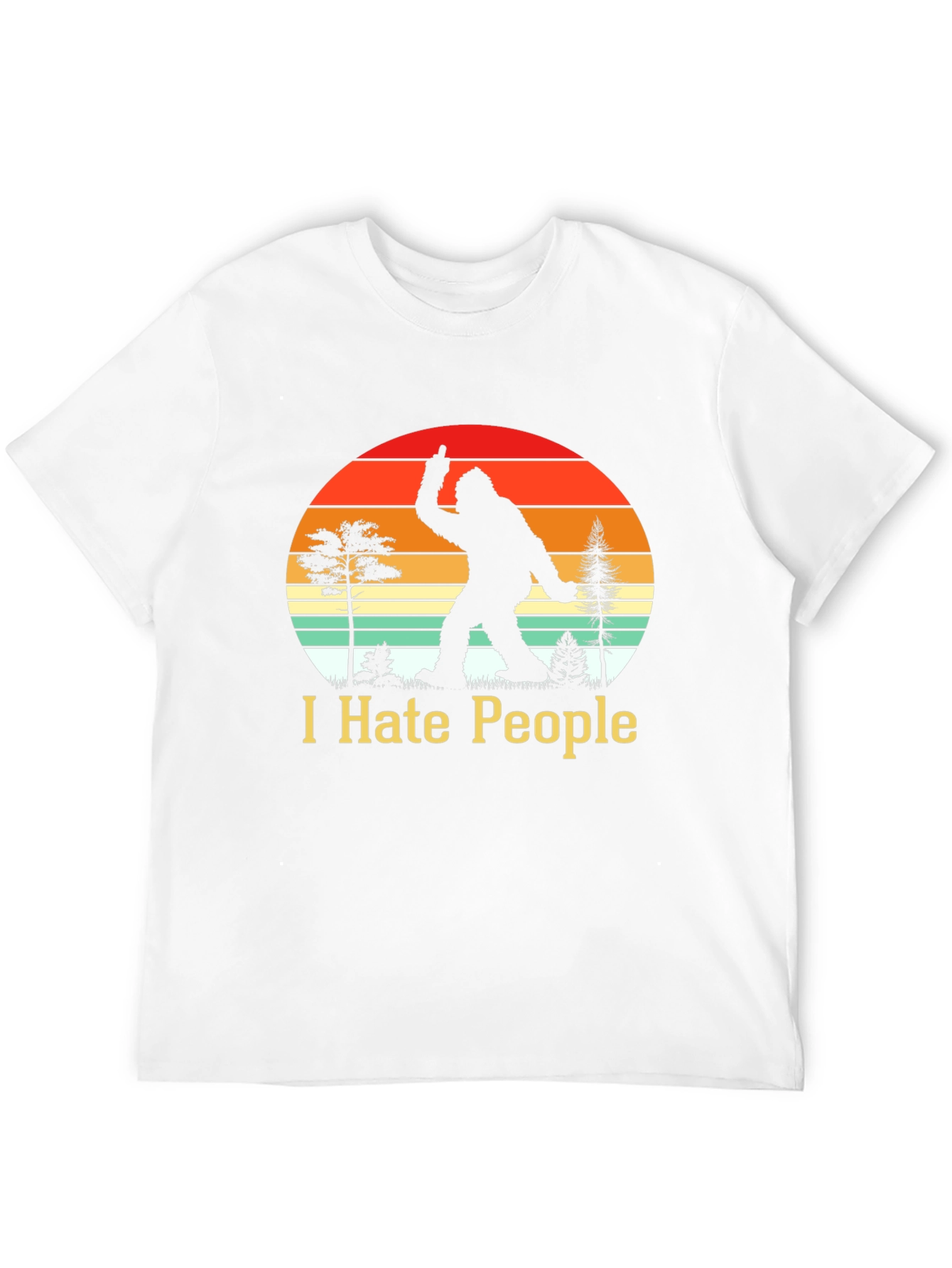 Black I Hate People Bigfoot T-Shirt Funny Sasquatch Tee view 12