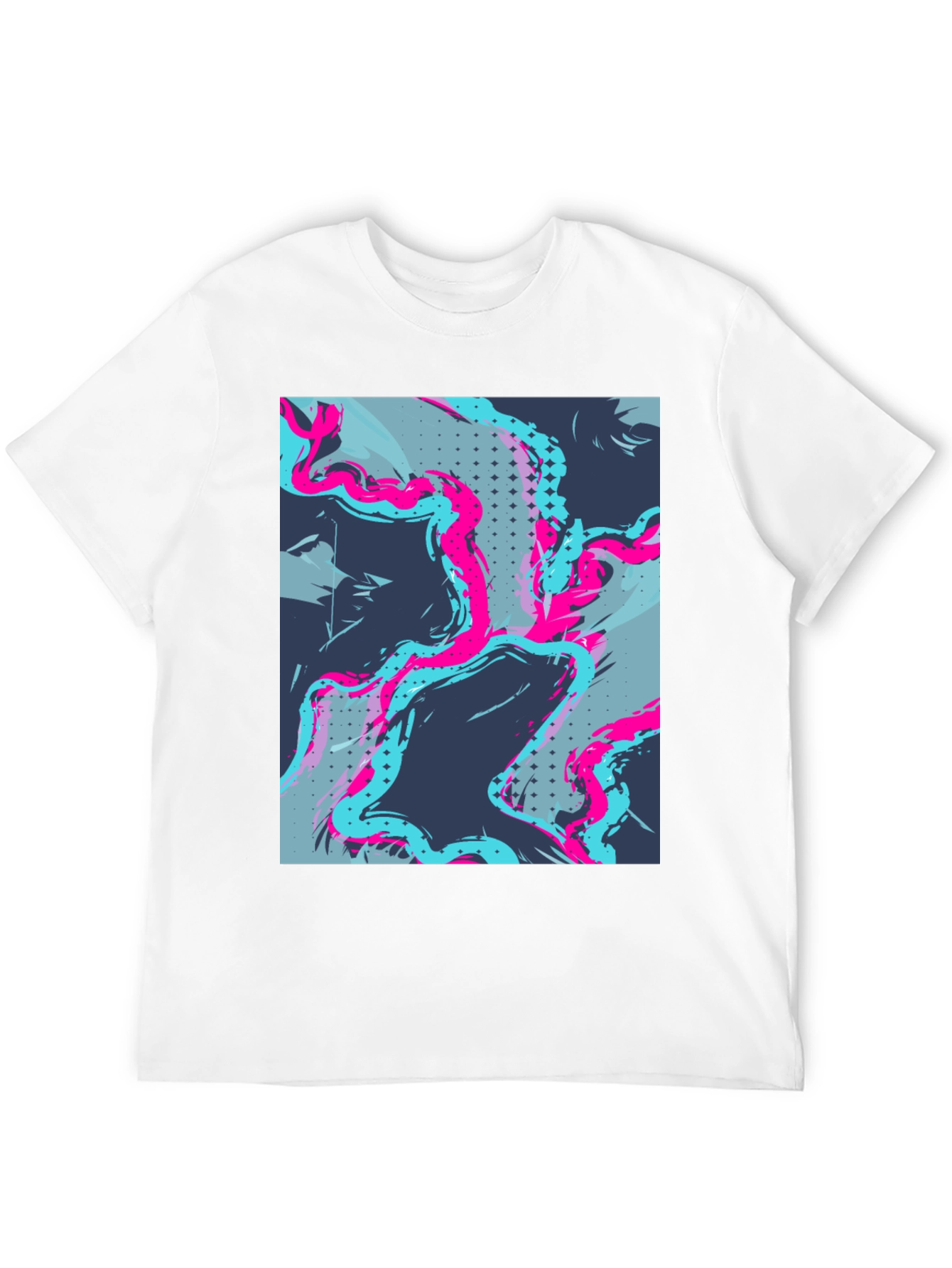 Black Abstract Graphic Print Men's Black Tee view 12