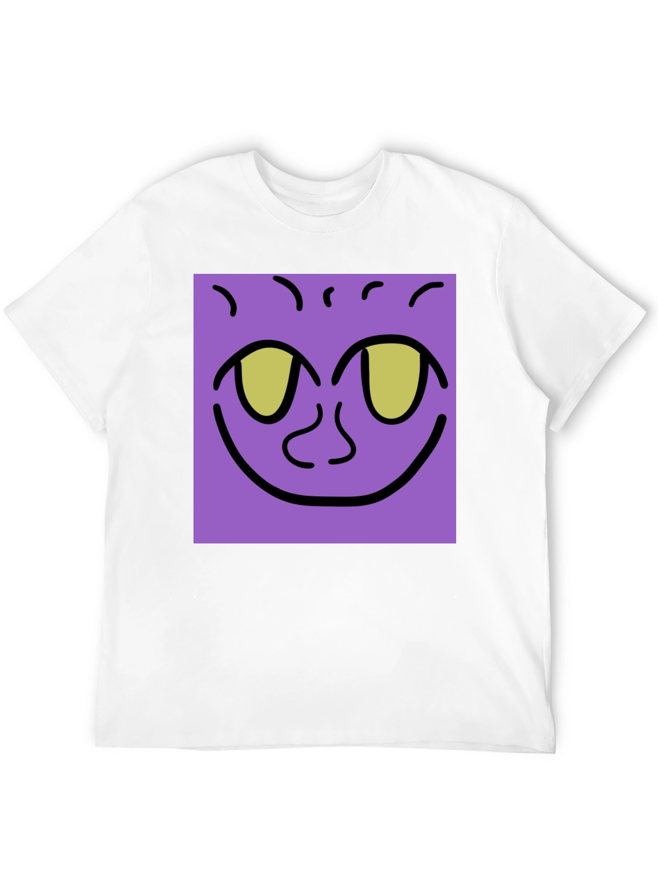 Black Purple Face Graphic Tee - Black Cotton Shirt view 12