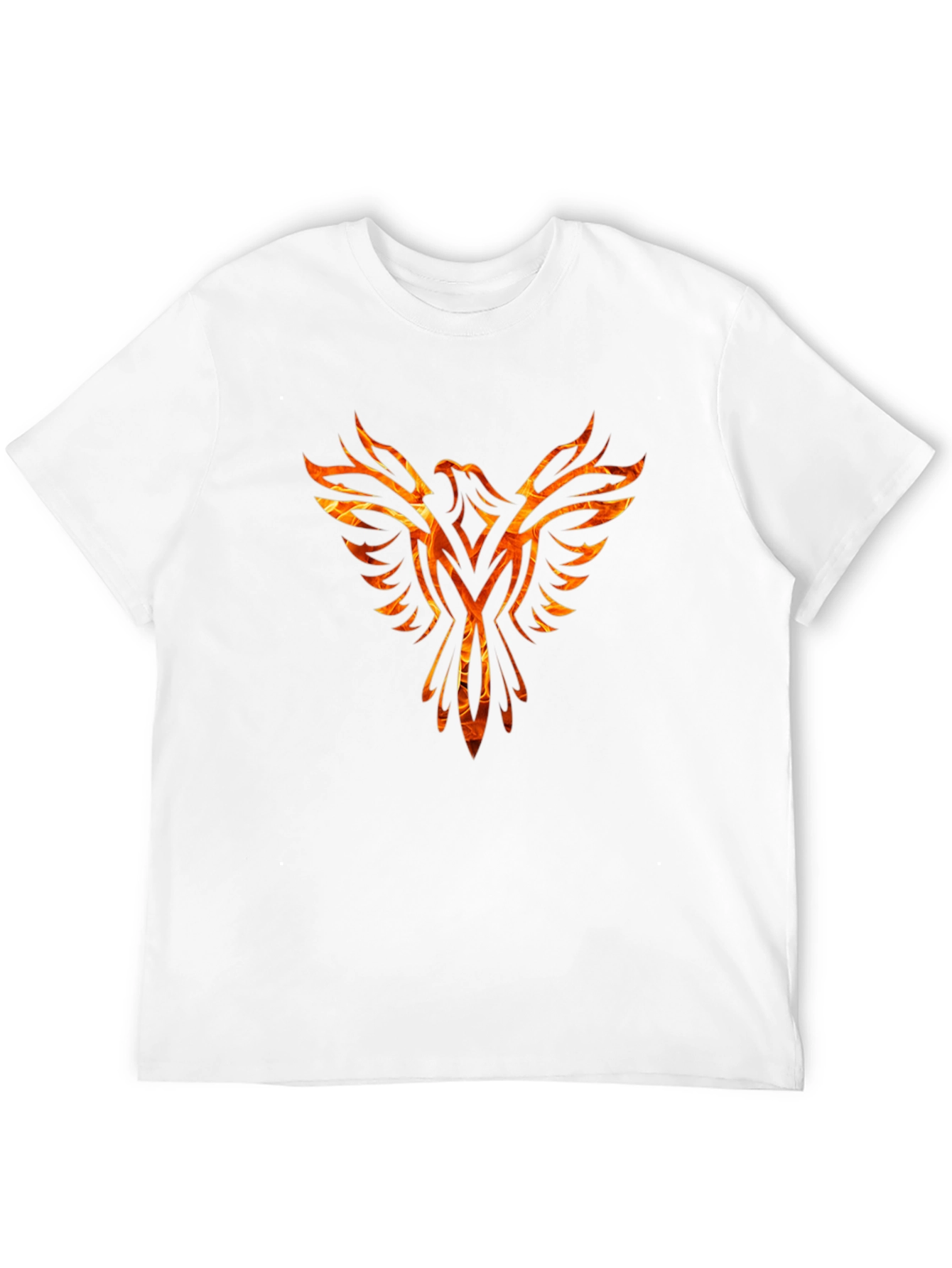 Black Fiery Phoenix Graphic Black T-Shirt view 12