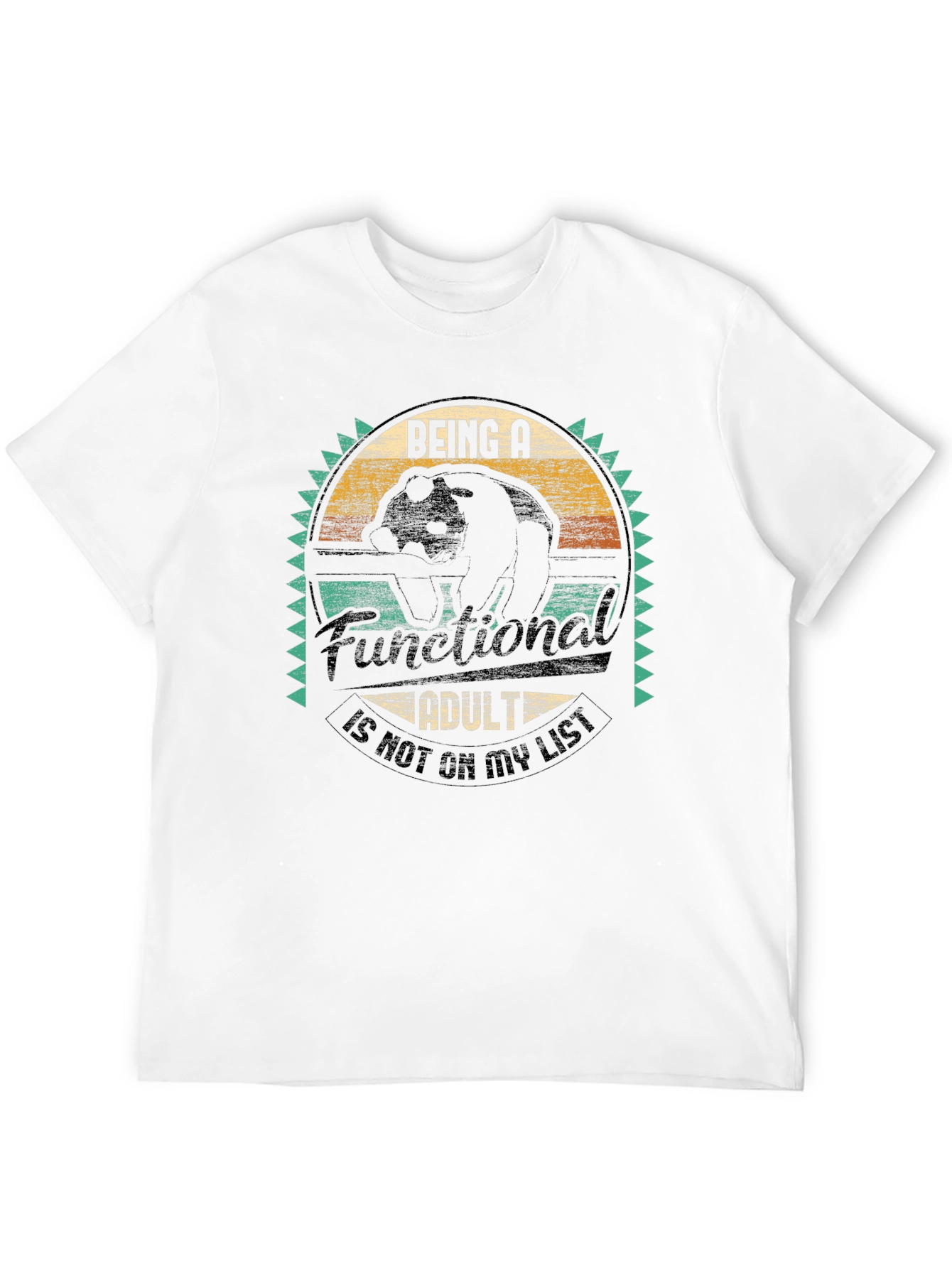 Black Funny Bear T-Shirt - Functional Adult Not On My List view 12