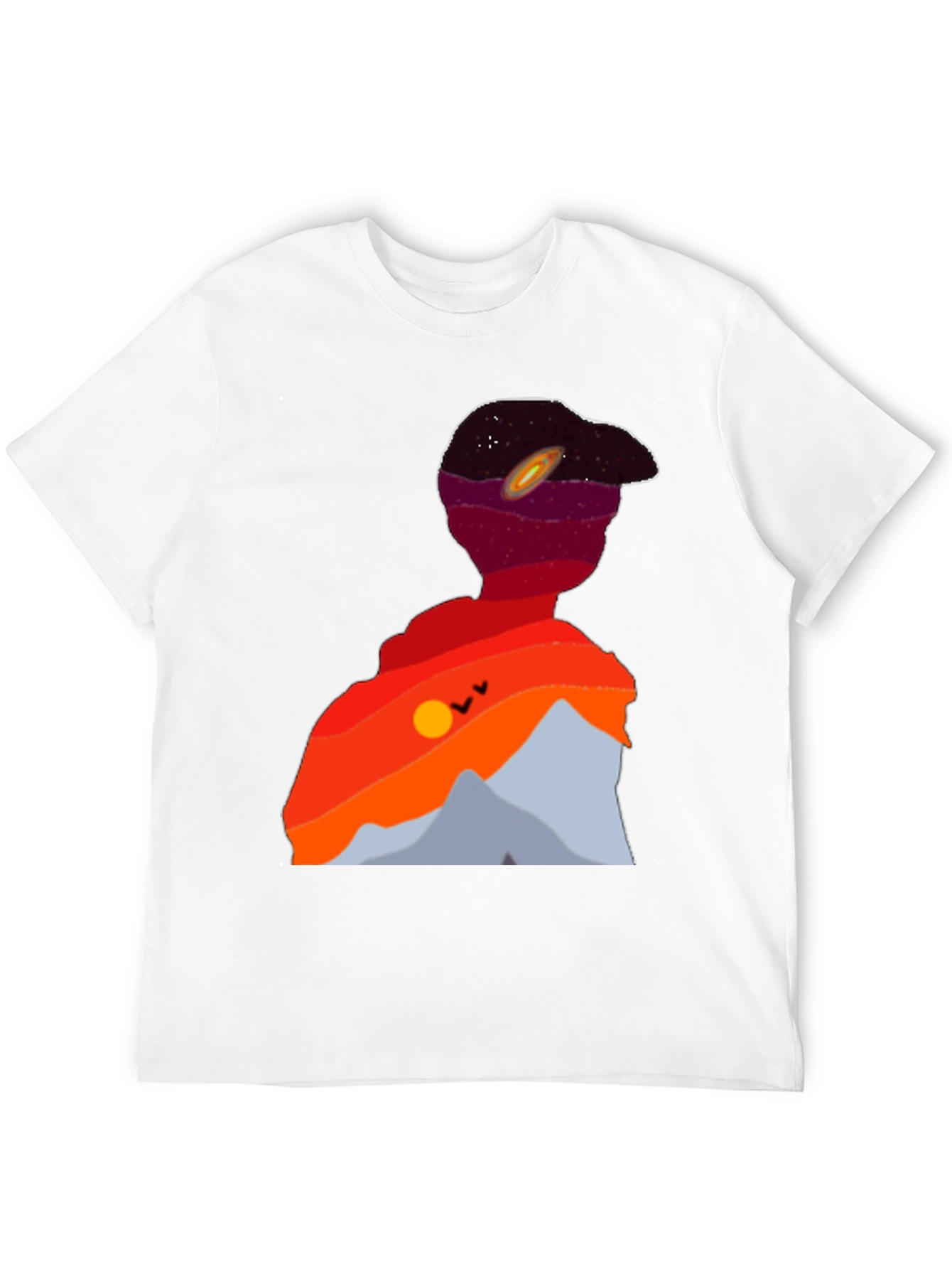 Black Cosmic Landscape Silhouette Graphic Tee - Black view 12