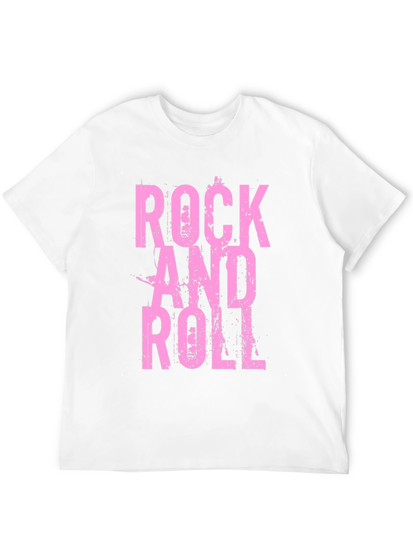 Black Rock and Roll Pink Print Black T-Shirt view 12