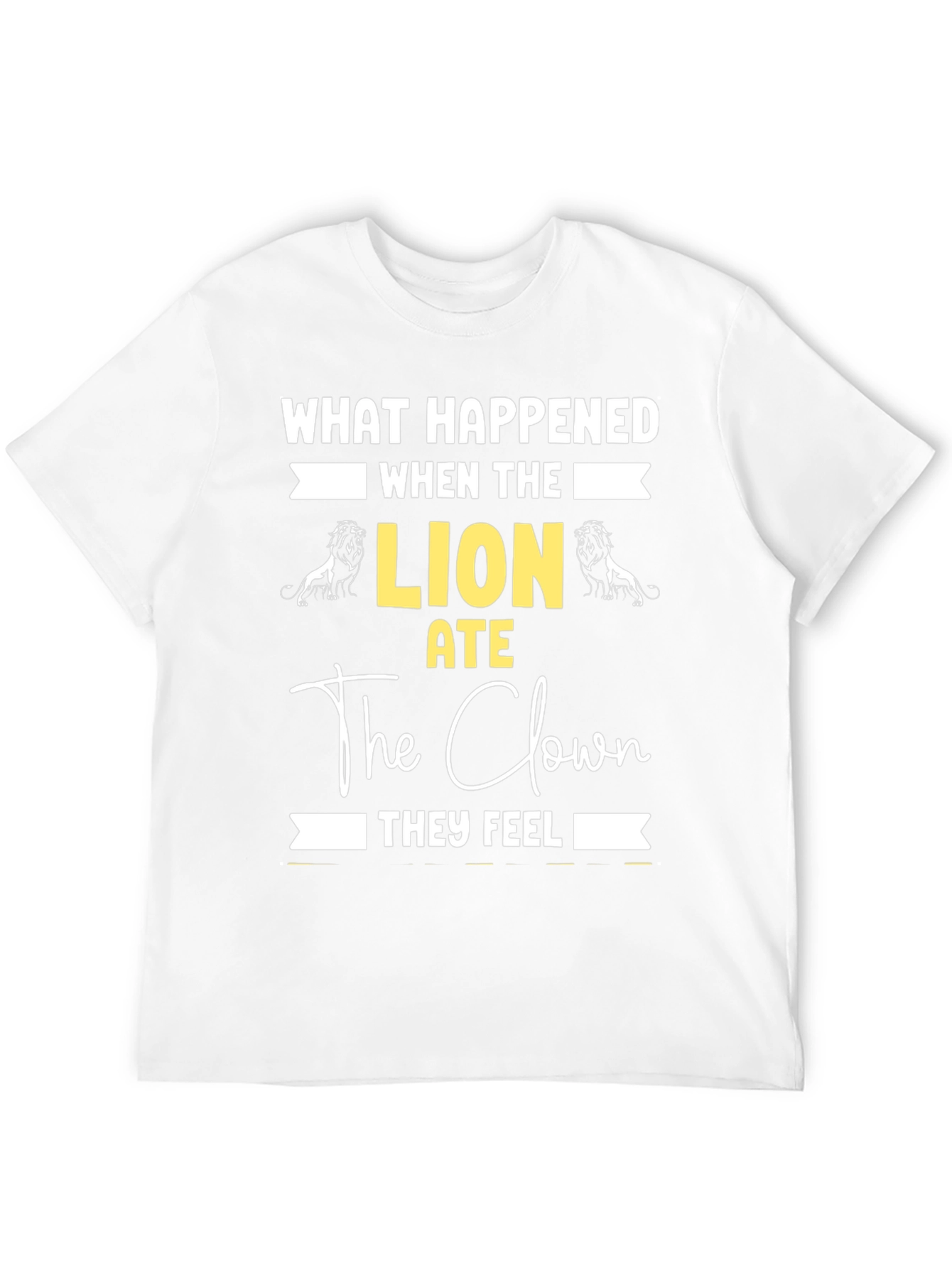 Black Lion Ate Clown Graphic Tee - Funny Statement T-Shirt view 12