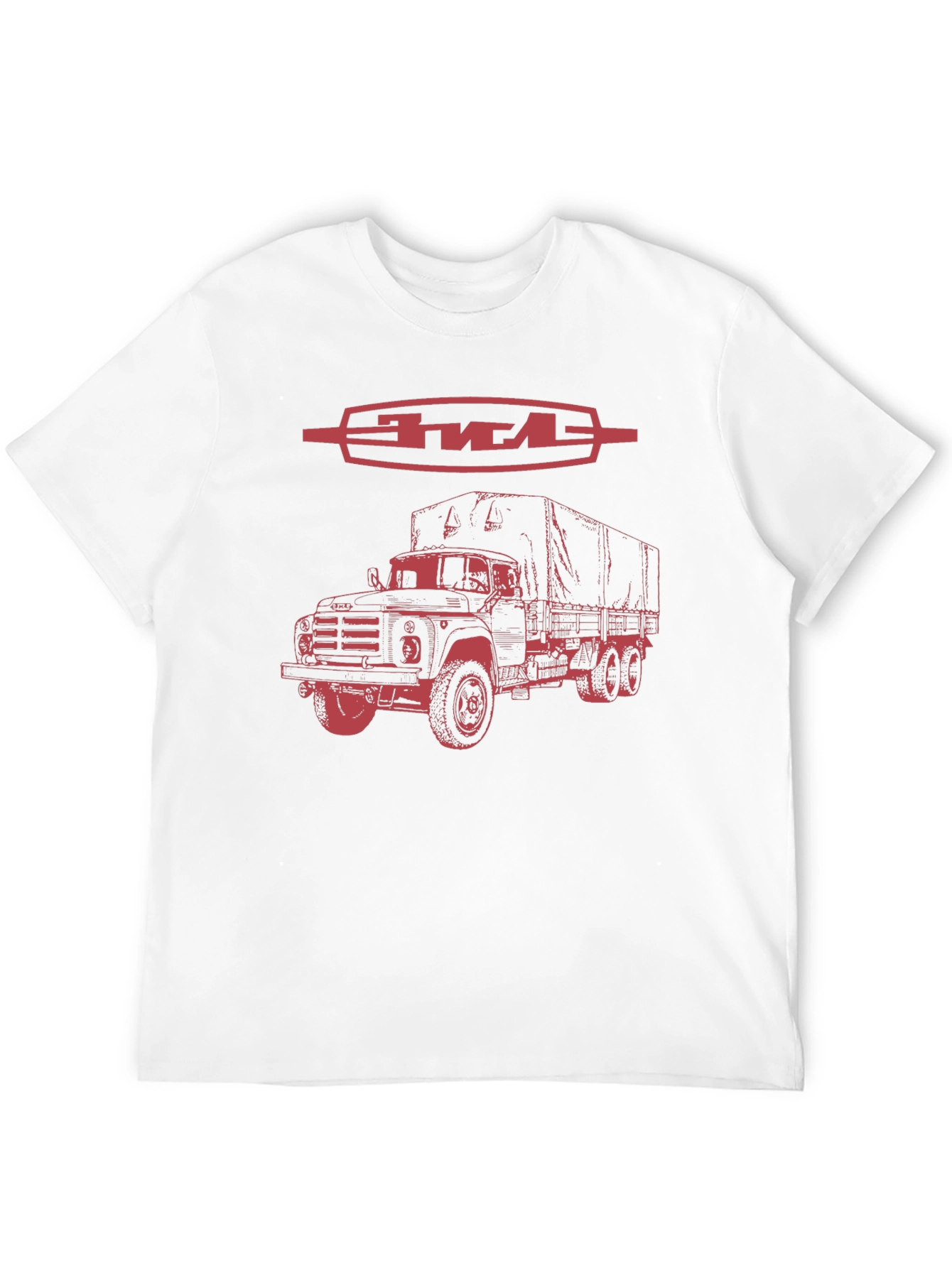 Black Retro ZIL Truck Graphic Tee - Classic Vehicle Design view 12