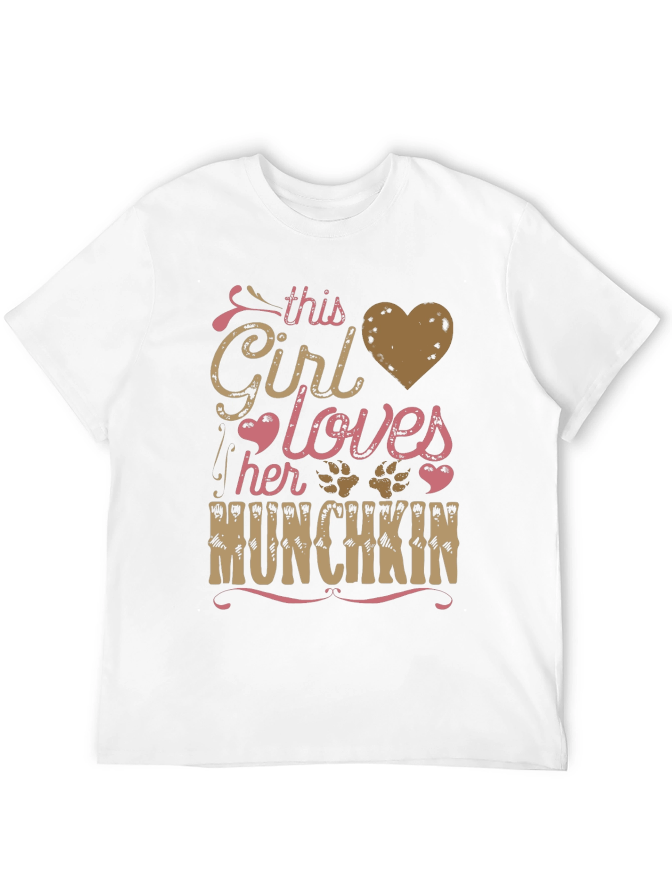 Black This Girl Loves Her Munchkin Pet Paw Print T-Shirt view 12